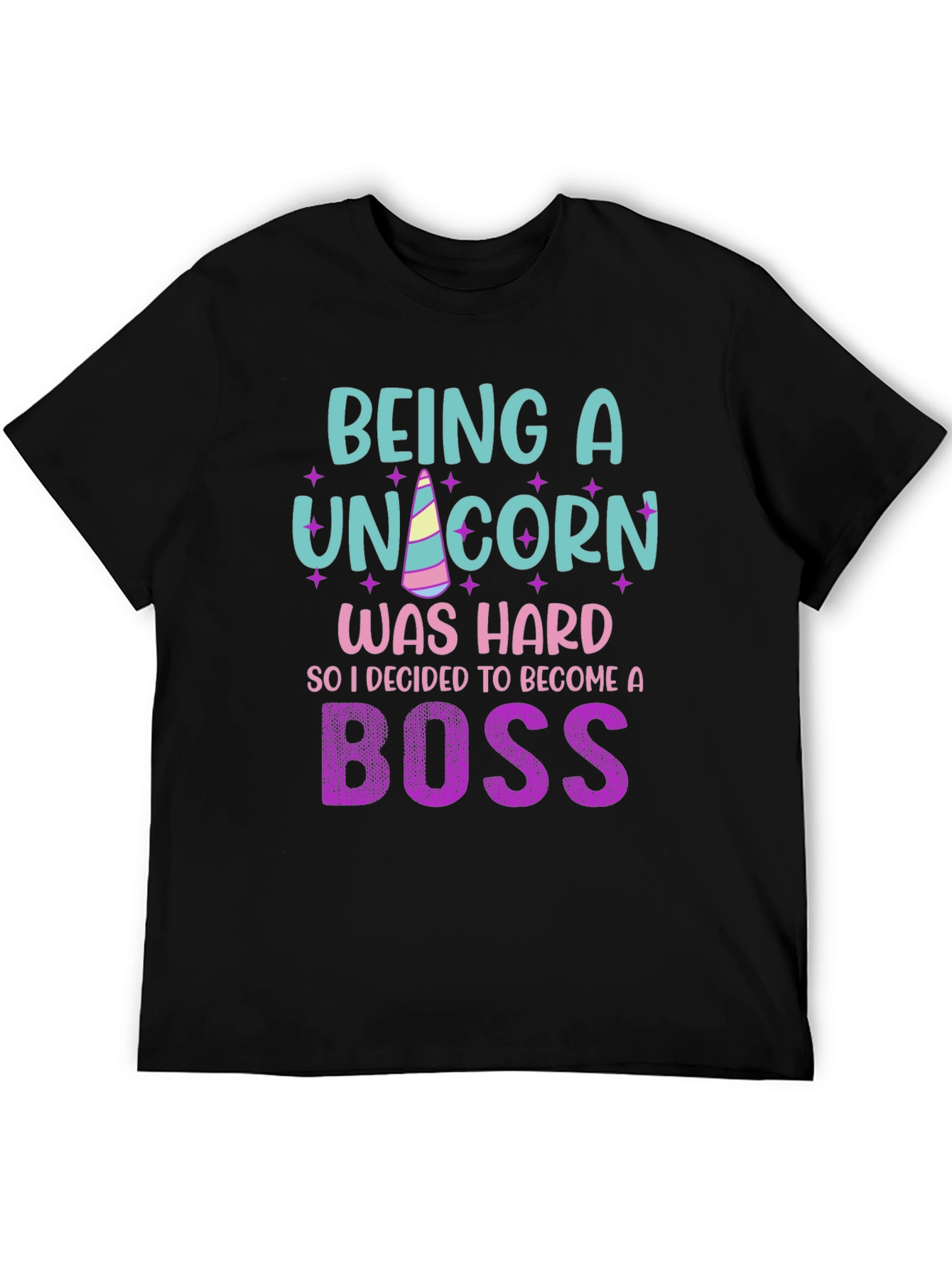 Black Being A Unicorn Was Hard - Funny Novelty T-Shirt view 5