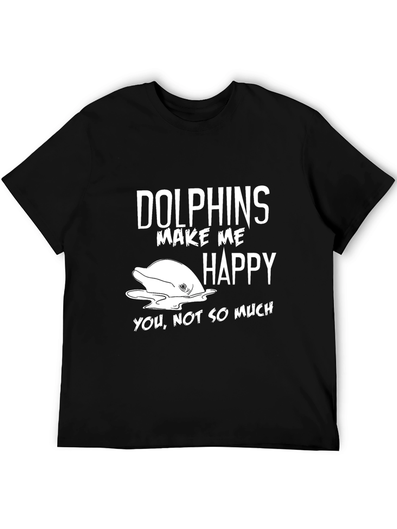 Black Dolphins Make Me Happy T-Shirt view 5