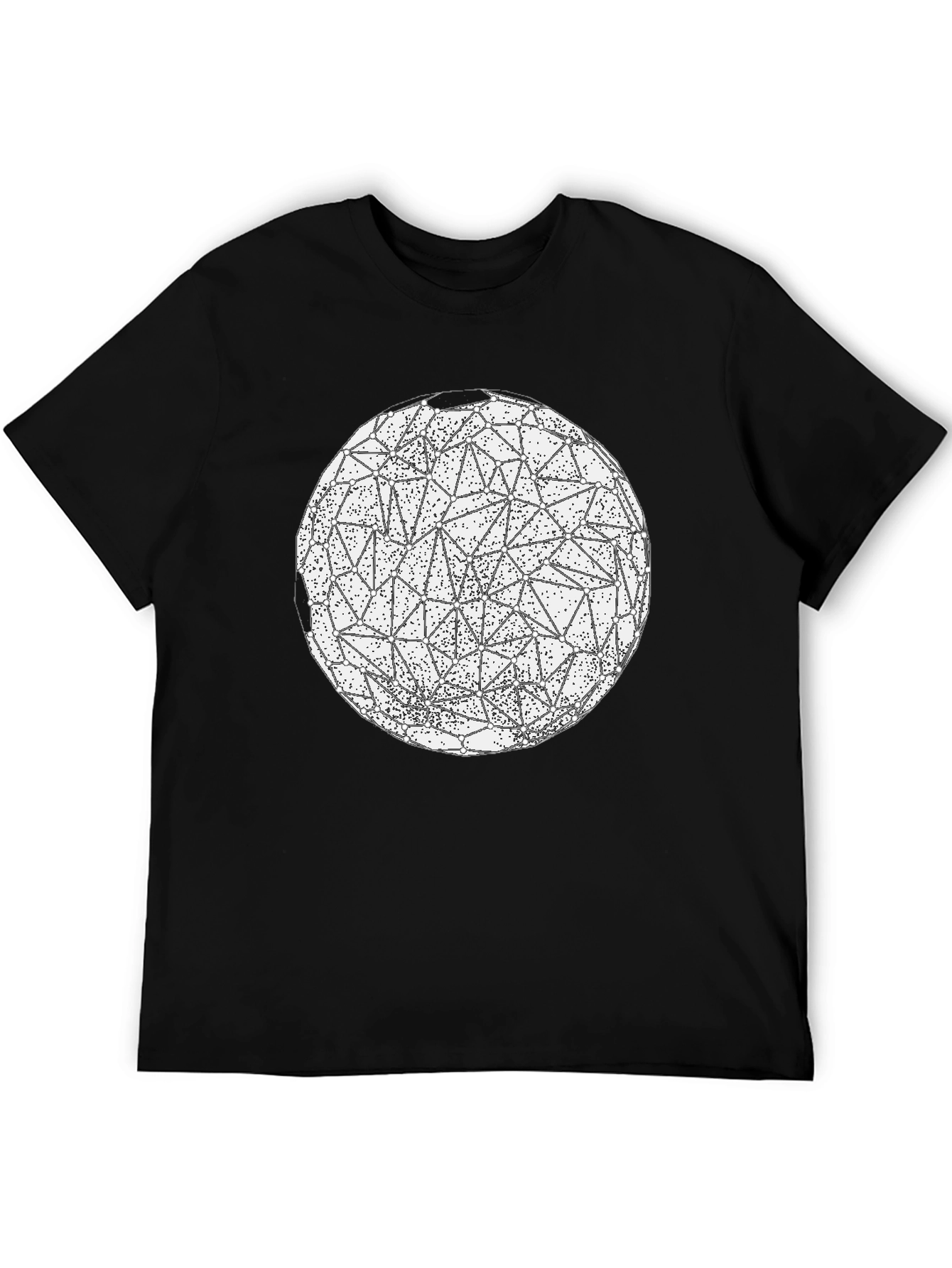 Black Geometric Sphere Graphic Print T-Shirt view 5