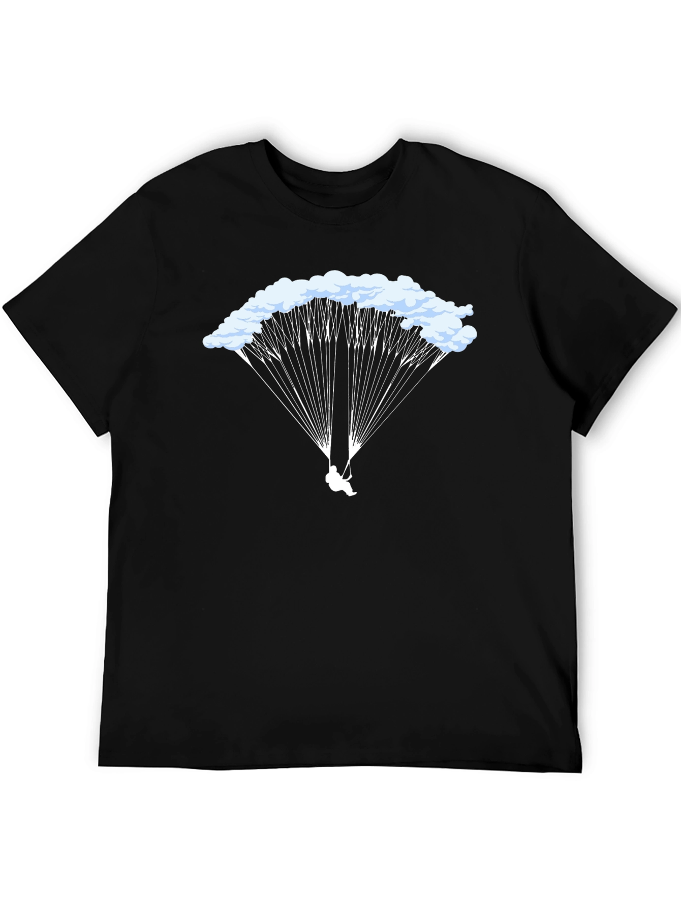 Black Parachute Graphic Tee - Skydiving T-Shirt view 5