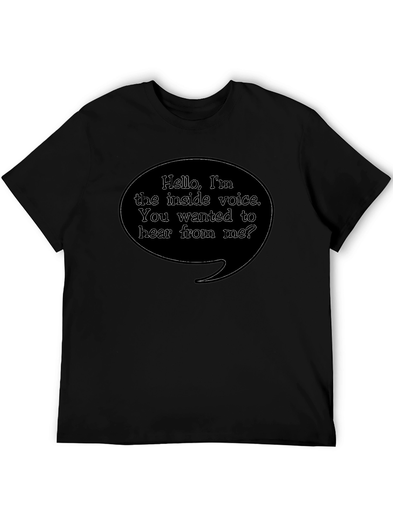 Black Inside Voice Graphic Tee - Funny Black T-Shirt view 5