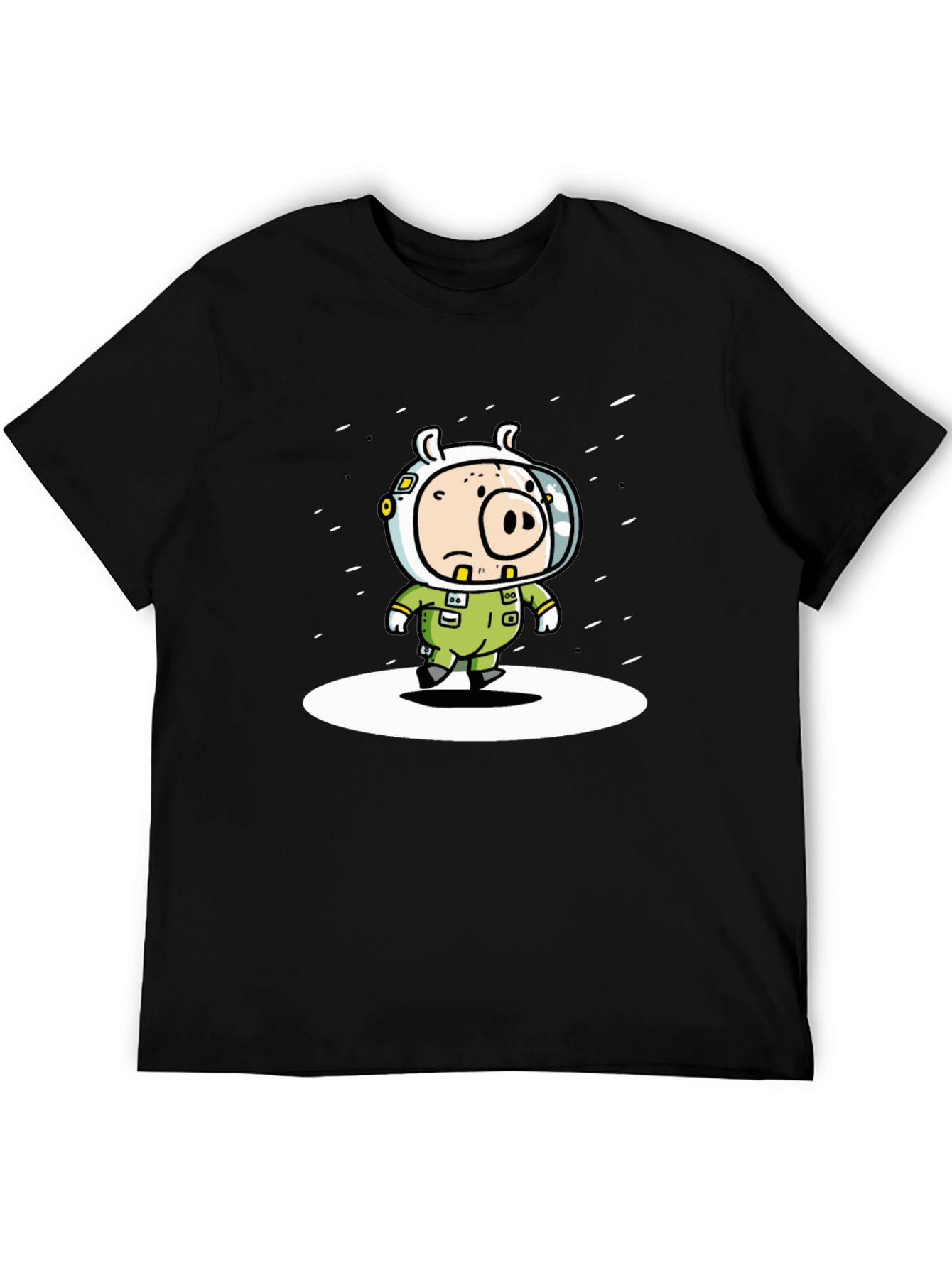 Black Astronaut Pig Graphic T-Shirt - Space Adventure Tee view 5