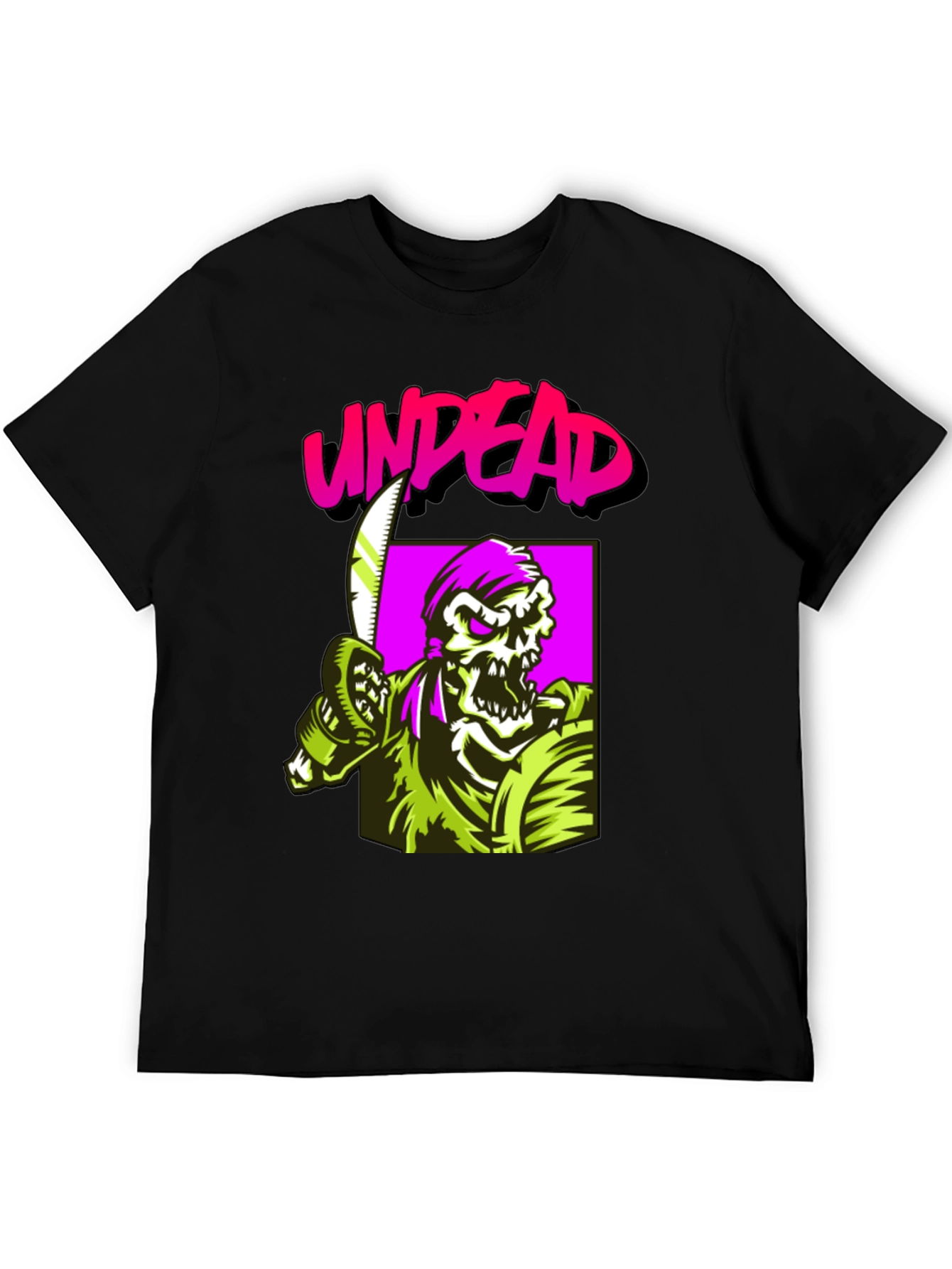 Black Undead Graphic Tee - Black Cotton Shirt view 5