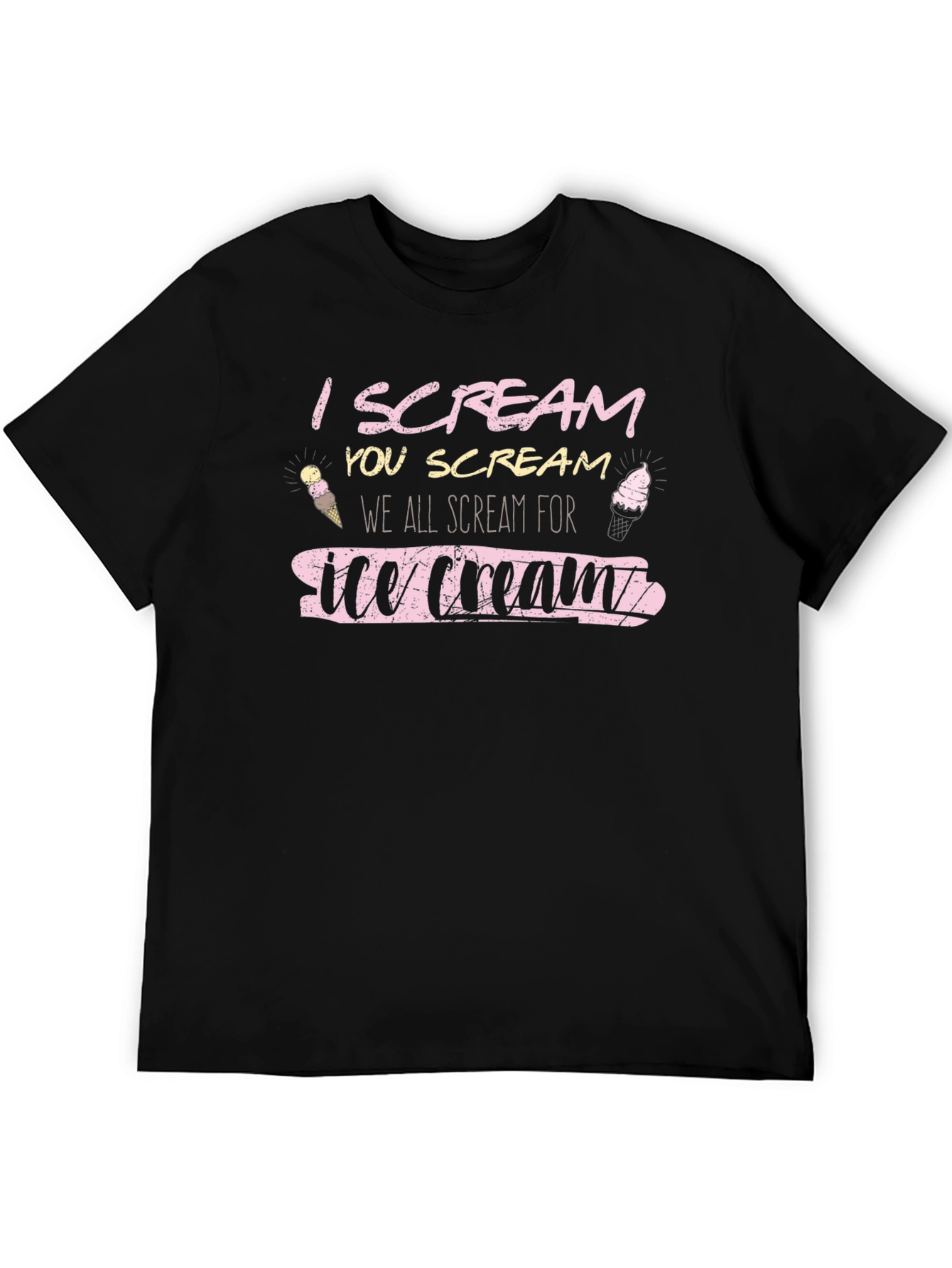 Black I Scream for Ice Cream Graphic Tee view 5