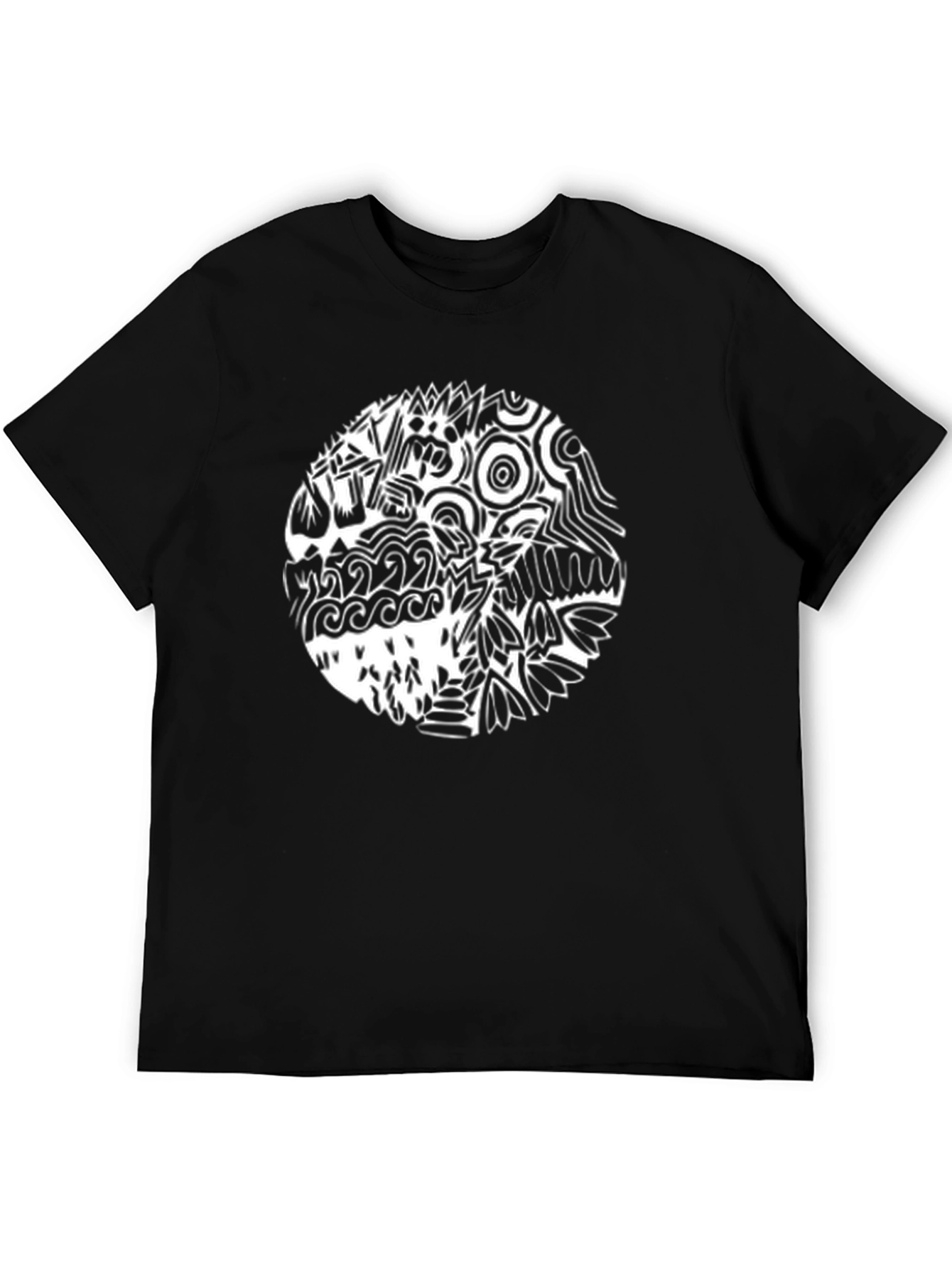 Black Abstract Graphic Print Black T-Shirt view 5