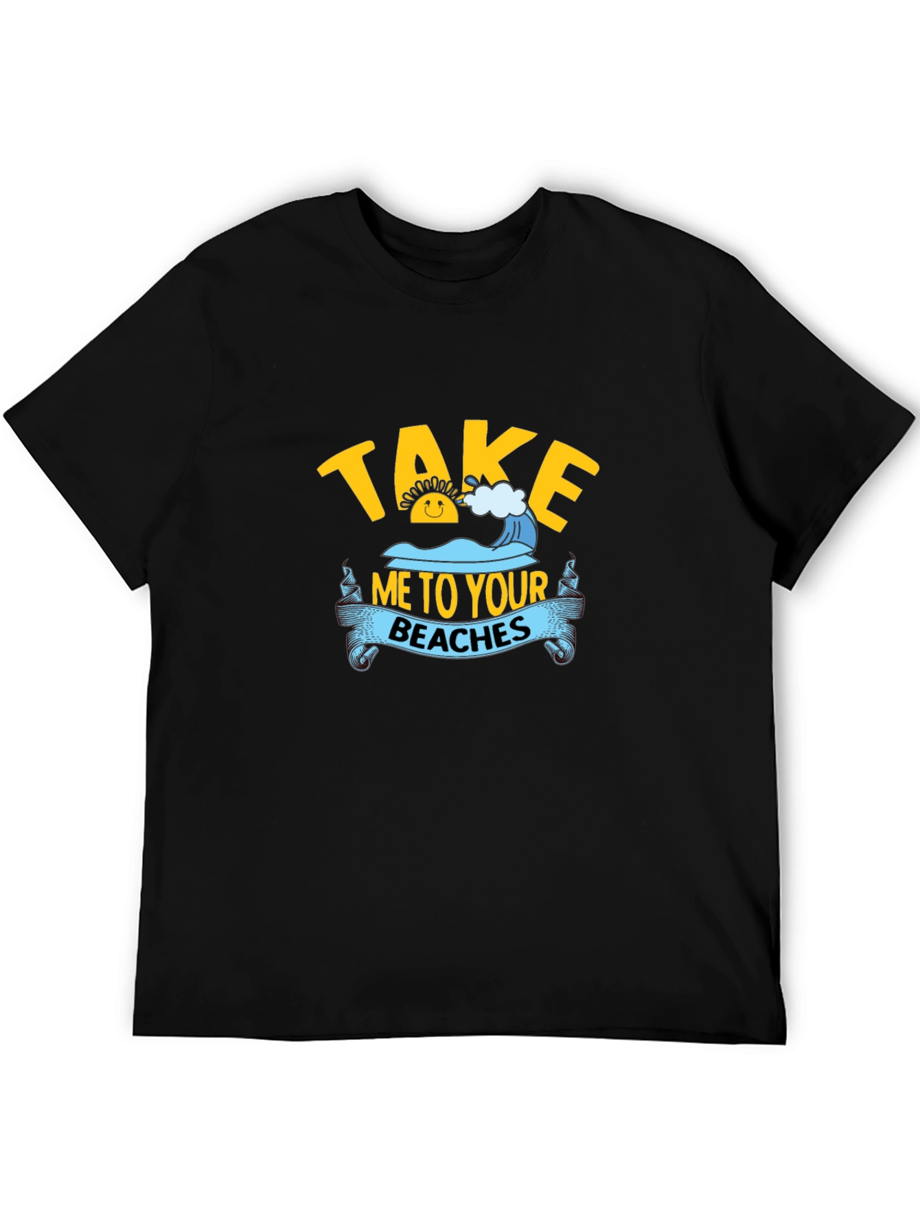 Black Take Me to Your Beaches Black T-Shirt view 5