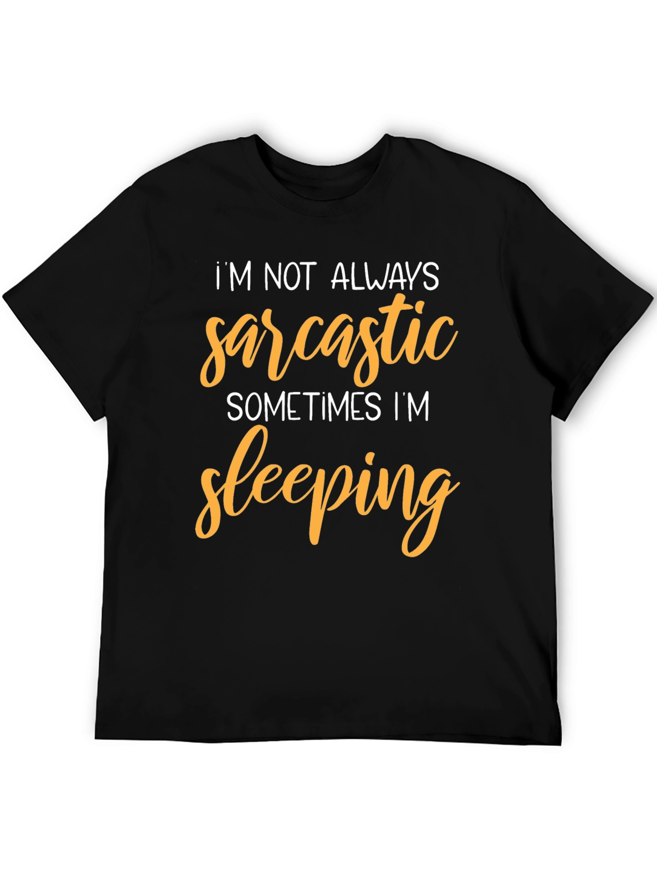Black Sarcastic Sleeping Black T-Shirt - Funny Graphic Tee view 5