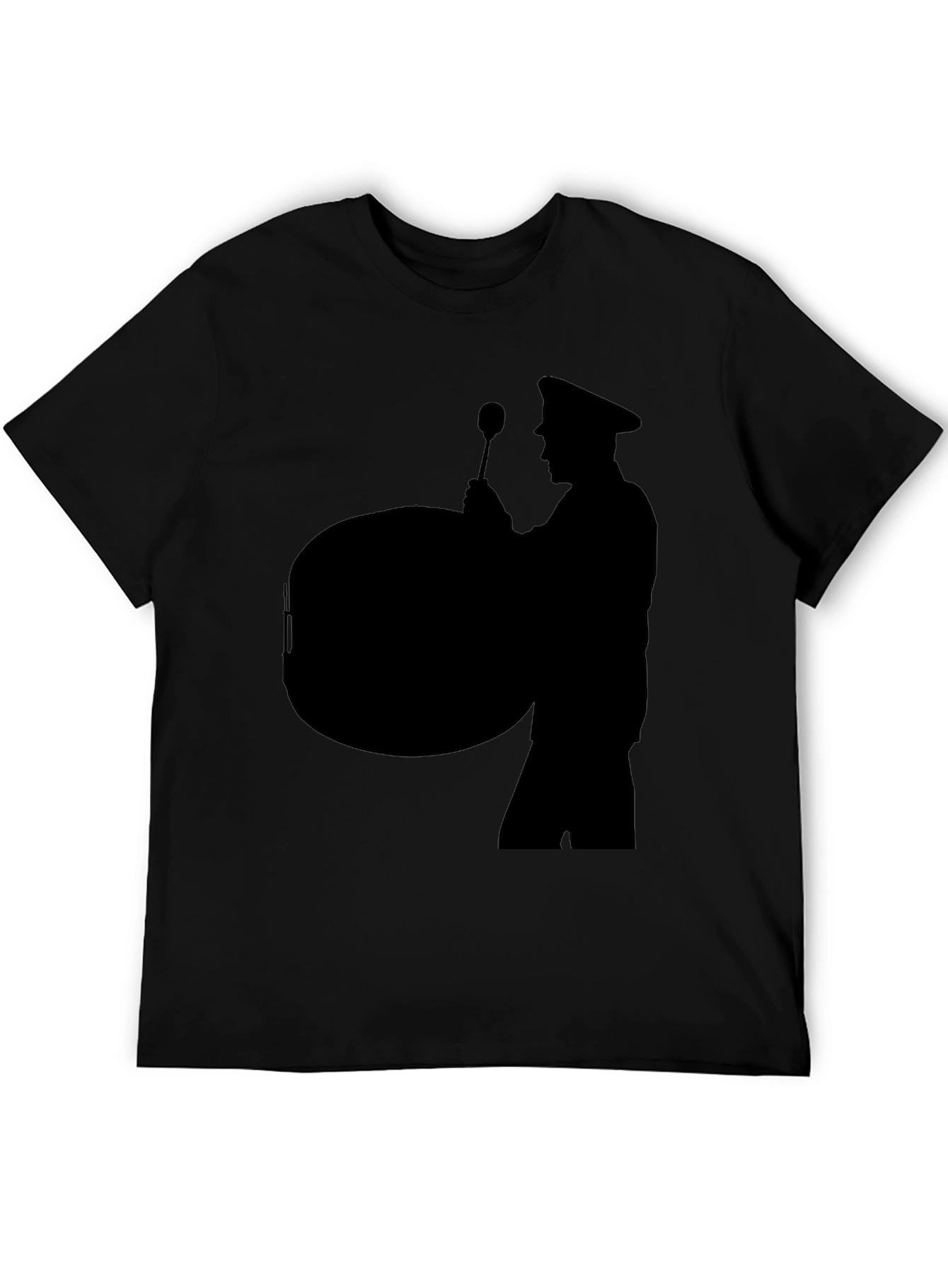 Black Silhouette Drummer Black T-Shirt view 5