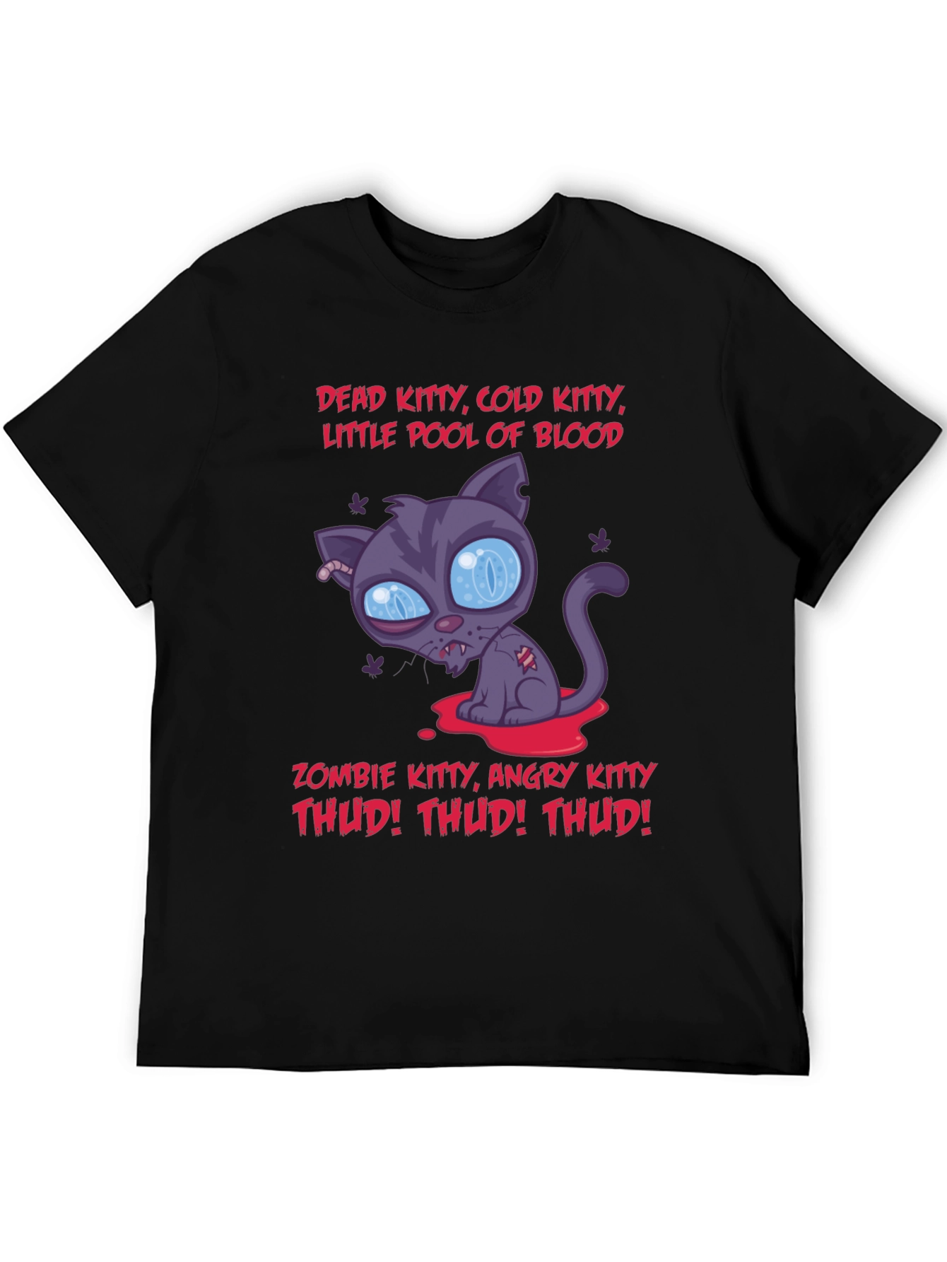 Black Zombie Kitty Graphic T-Shirt - Halloween view 5