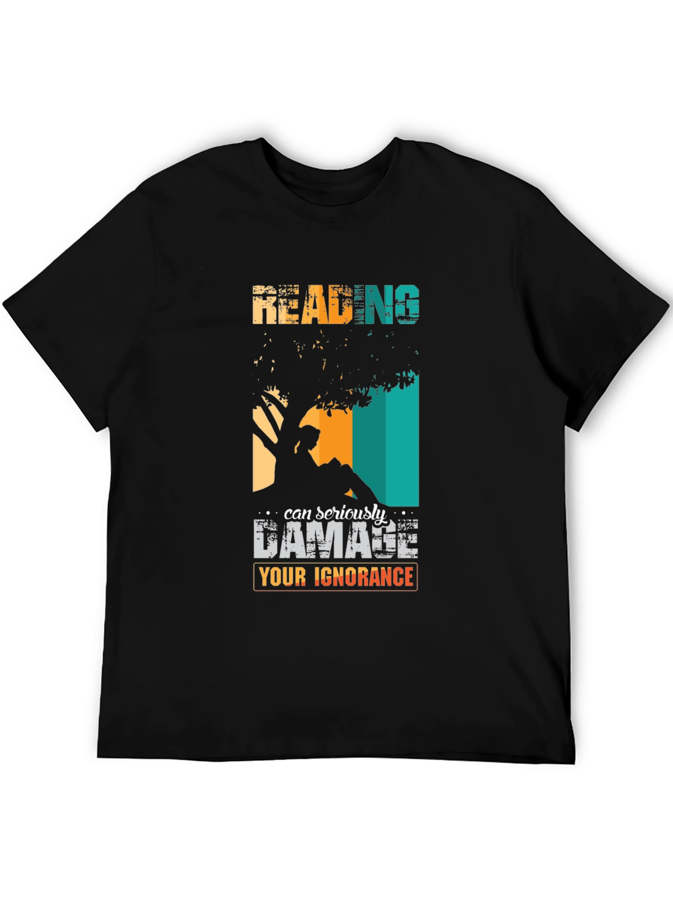 Black Reading Can Damage Ignorance Graphic Tee view 5