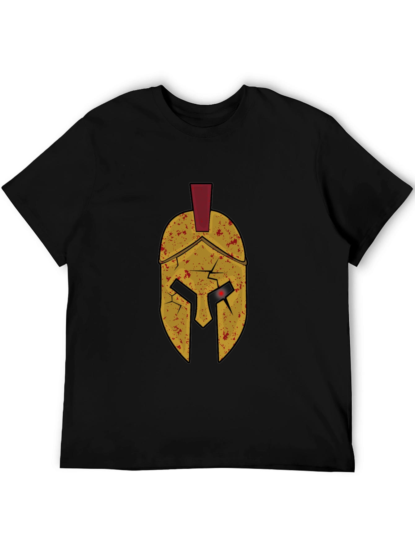 Black Spartan Helmet Graphic Tee - Black view 5
