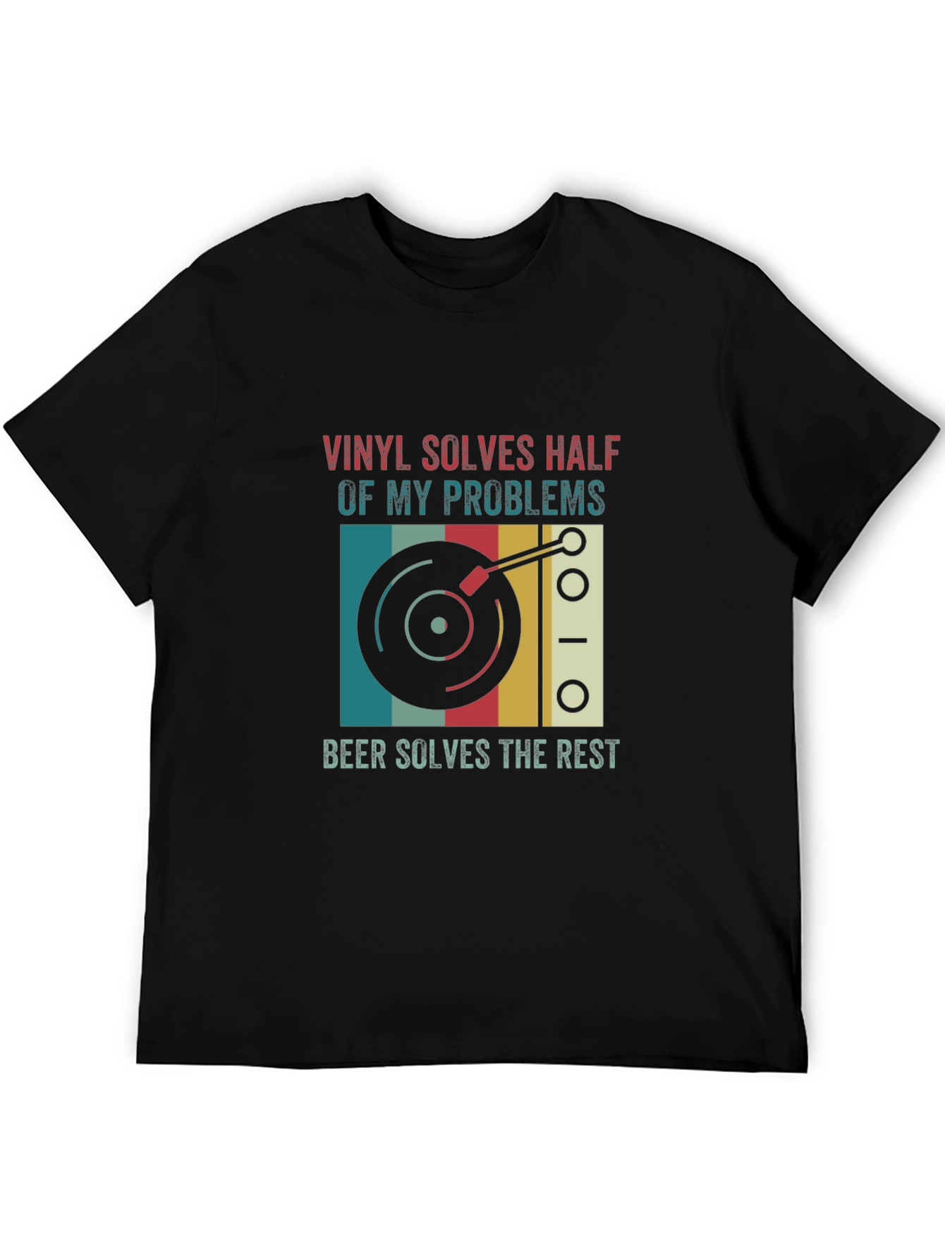 Black Vinyl and Beer Humor T-Shirt view 5