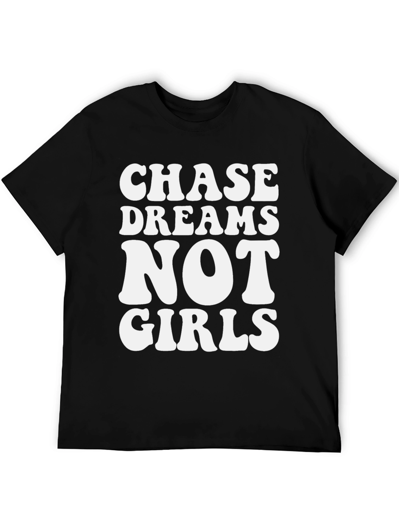 Black Chase Dreams Not Girls Graphic Tee - Black Casual T-Shirt view 5