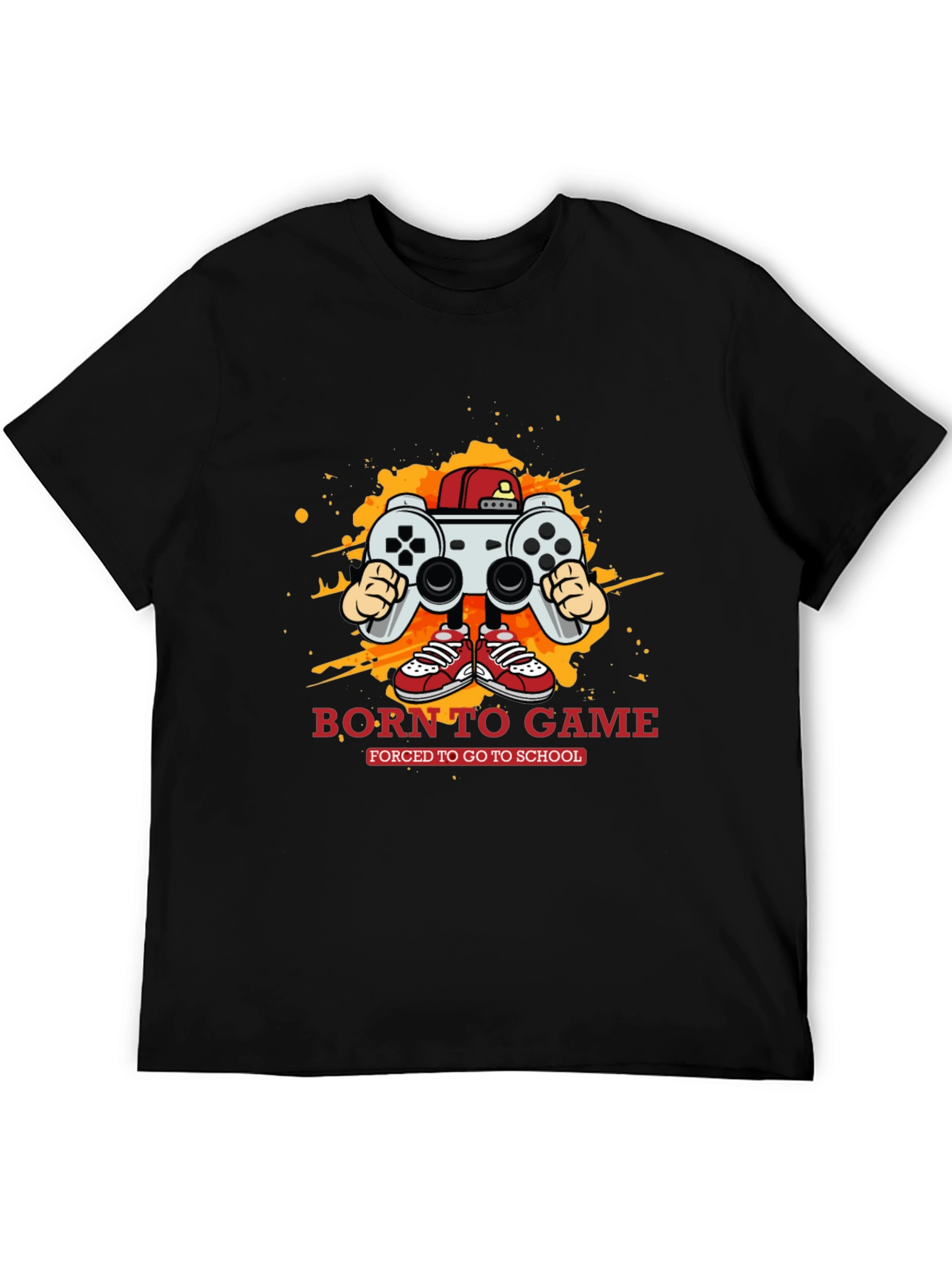 Black Born to Game Black Graphic Tee view 5