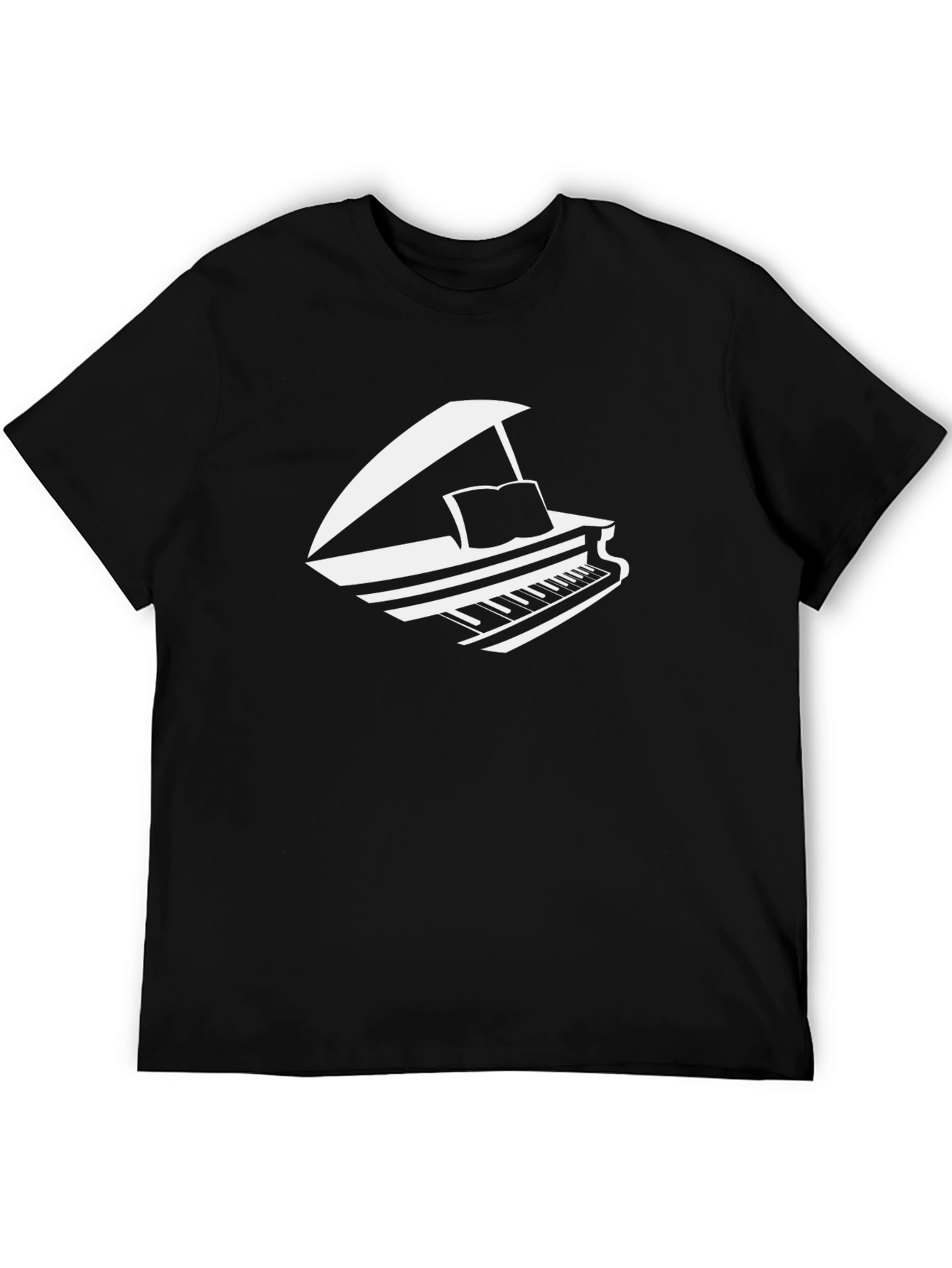 Black Grand Piano Graphic Tee - Music Lover T-Shirt view 5