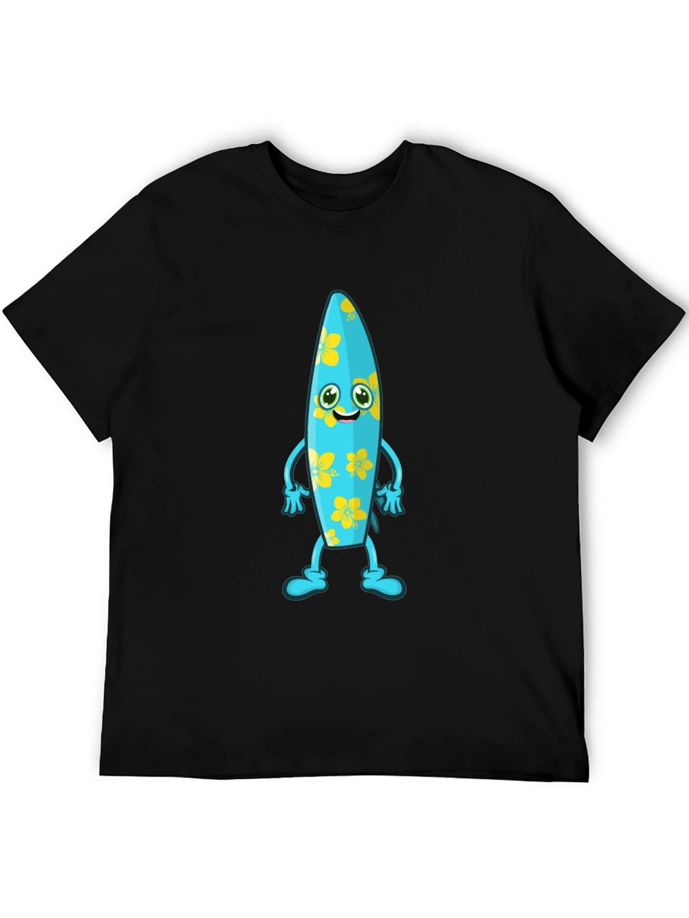 Black Fun Surfboard Character Graphic Tee view 5
