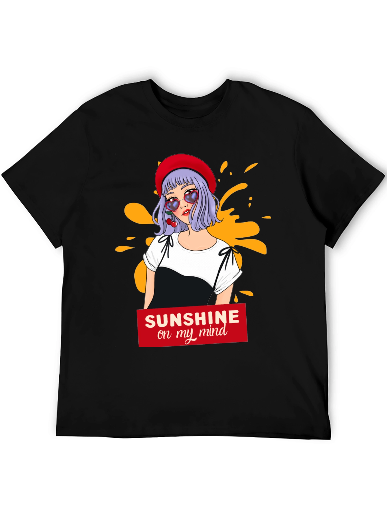 Black Sunshine Mind T-Shirt - Fun Graphic Tee view 5
