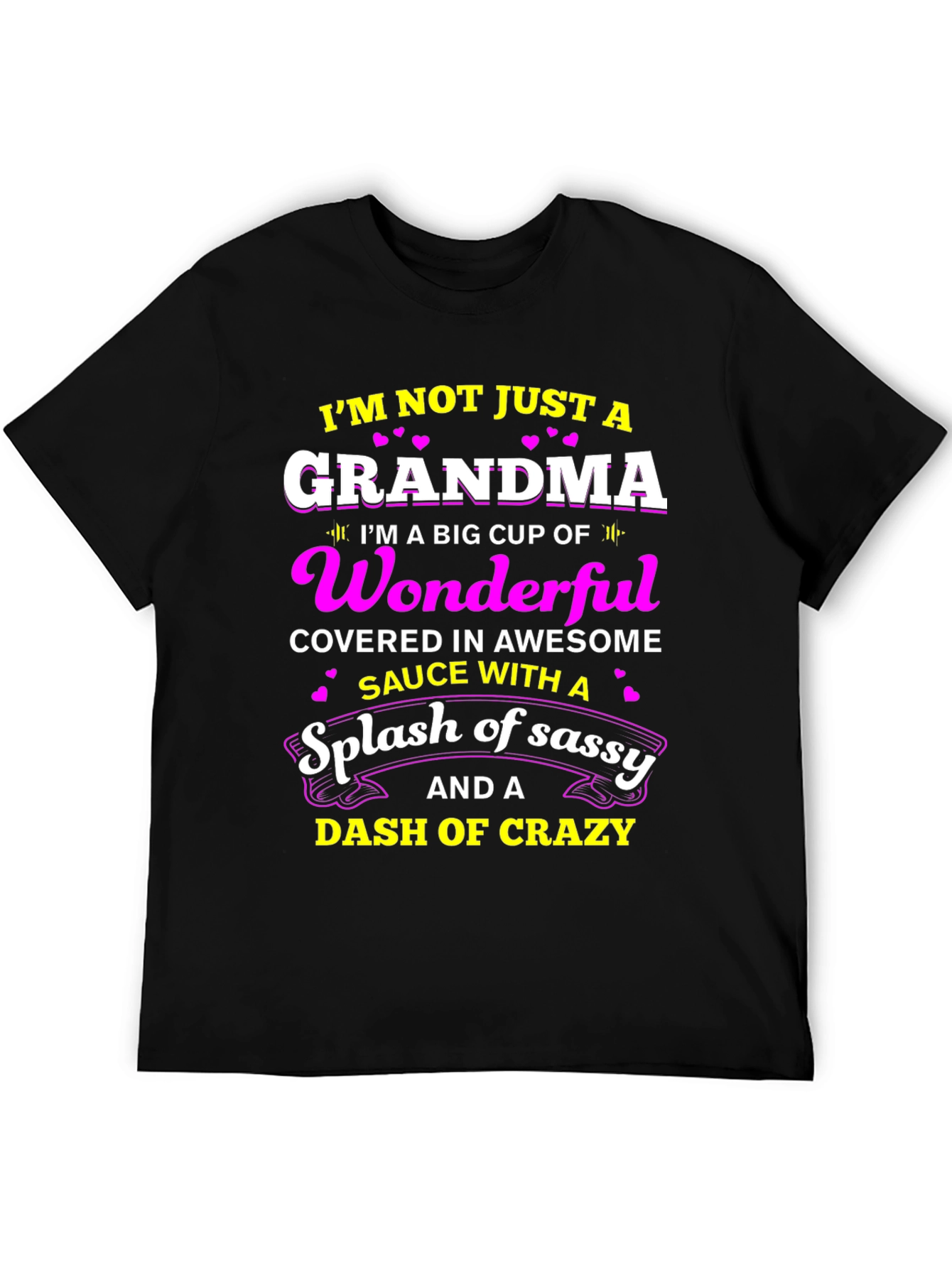 Black Grandma T-Shirt: Wonderful, Sassy, Crazy view 5