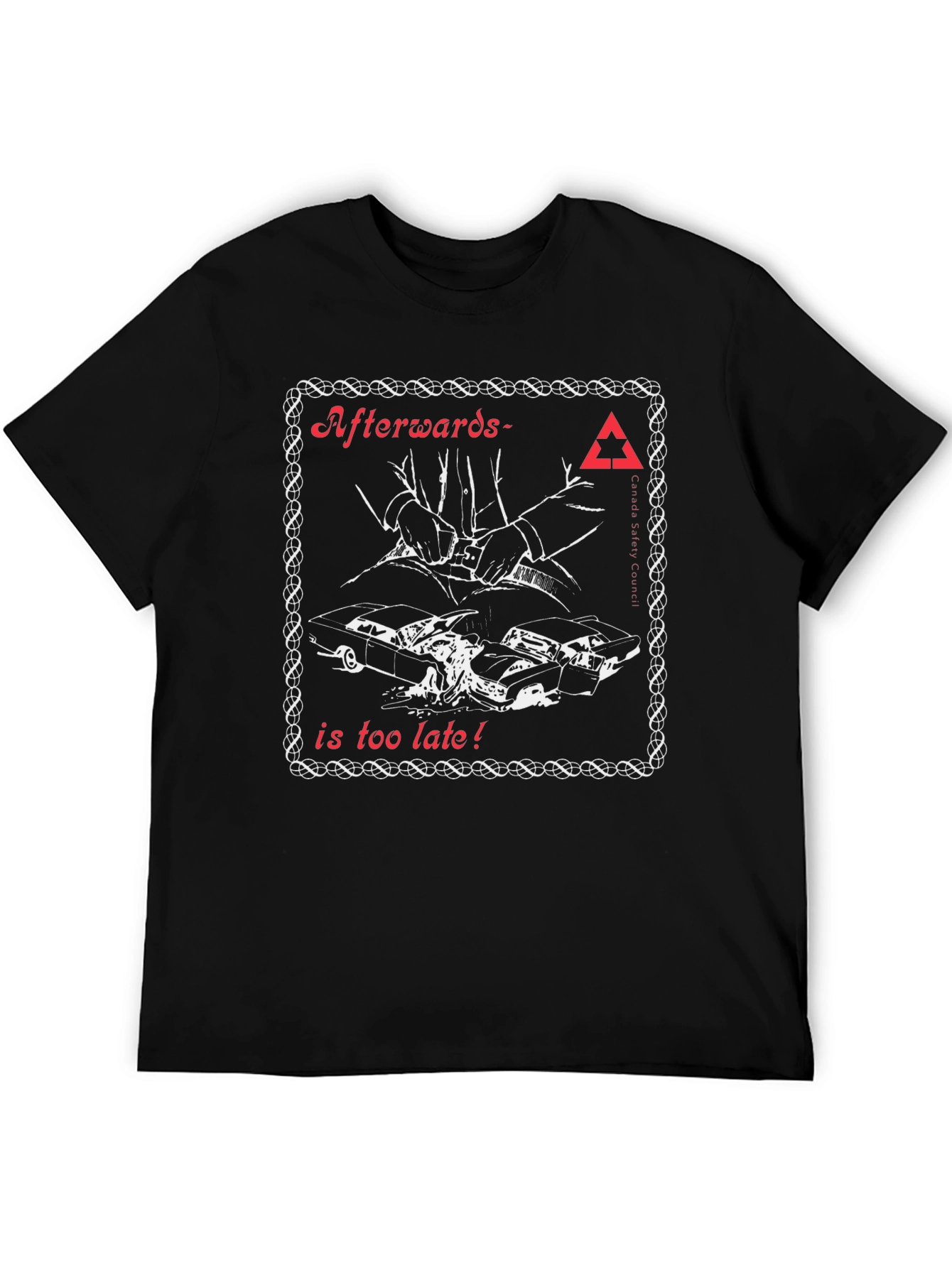 Black Afterwards is Too Late Safety T-Shirt view 5