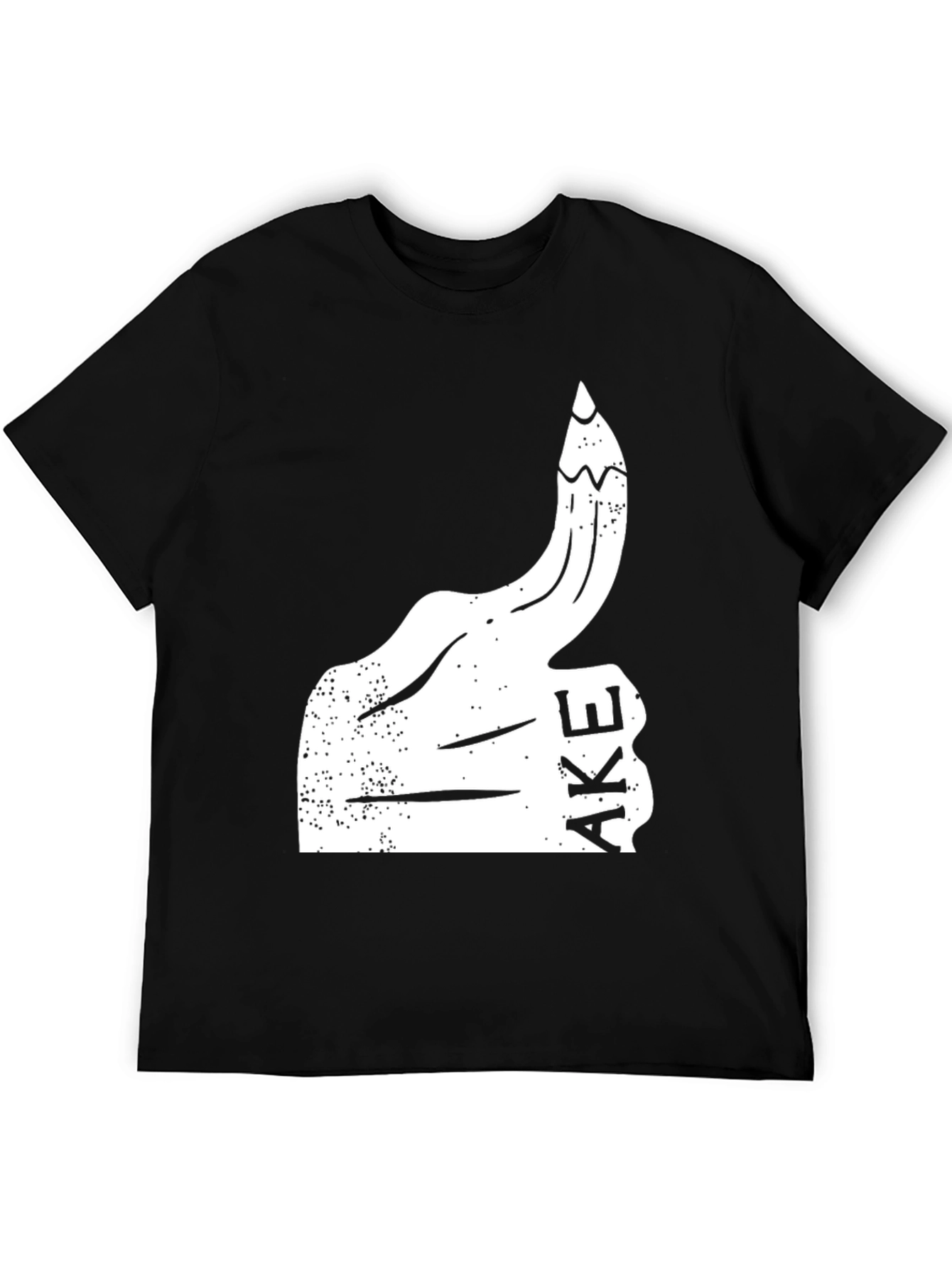 Black Funny Graphic Tee - Thumbs Up Fake view 5