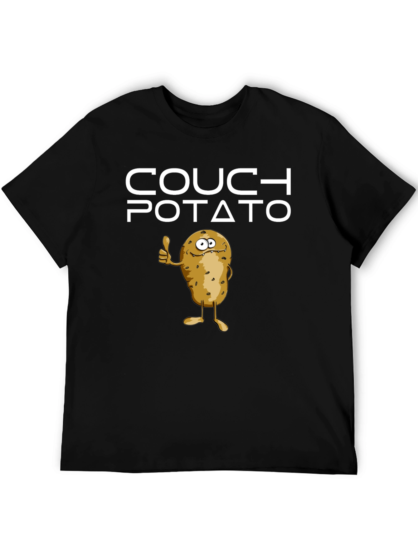 Black Couch Potato T-Shirt - Funny Cartoon Graphic Tee view 5