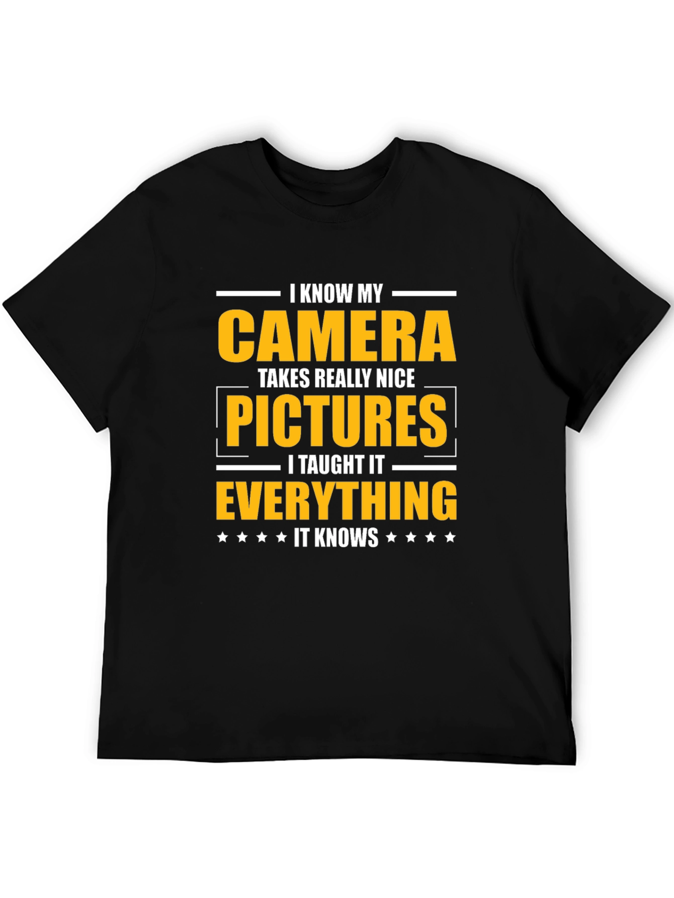 Black Funny Camera T-Shirt - I Taught It Everything! view 5