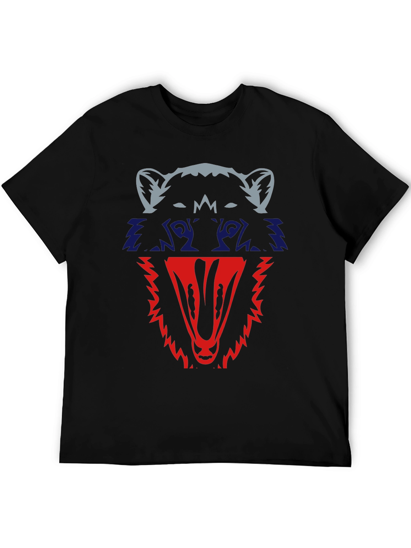 Black Raccoon Graphic Tee - Men's Black Cotton T-Shirt view 5