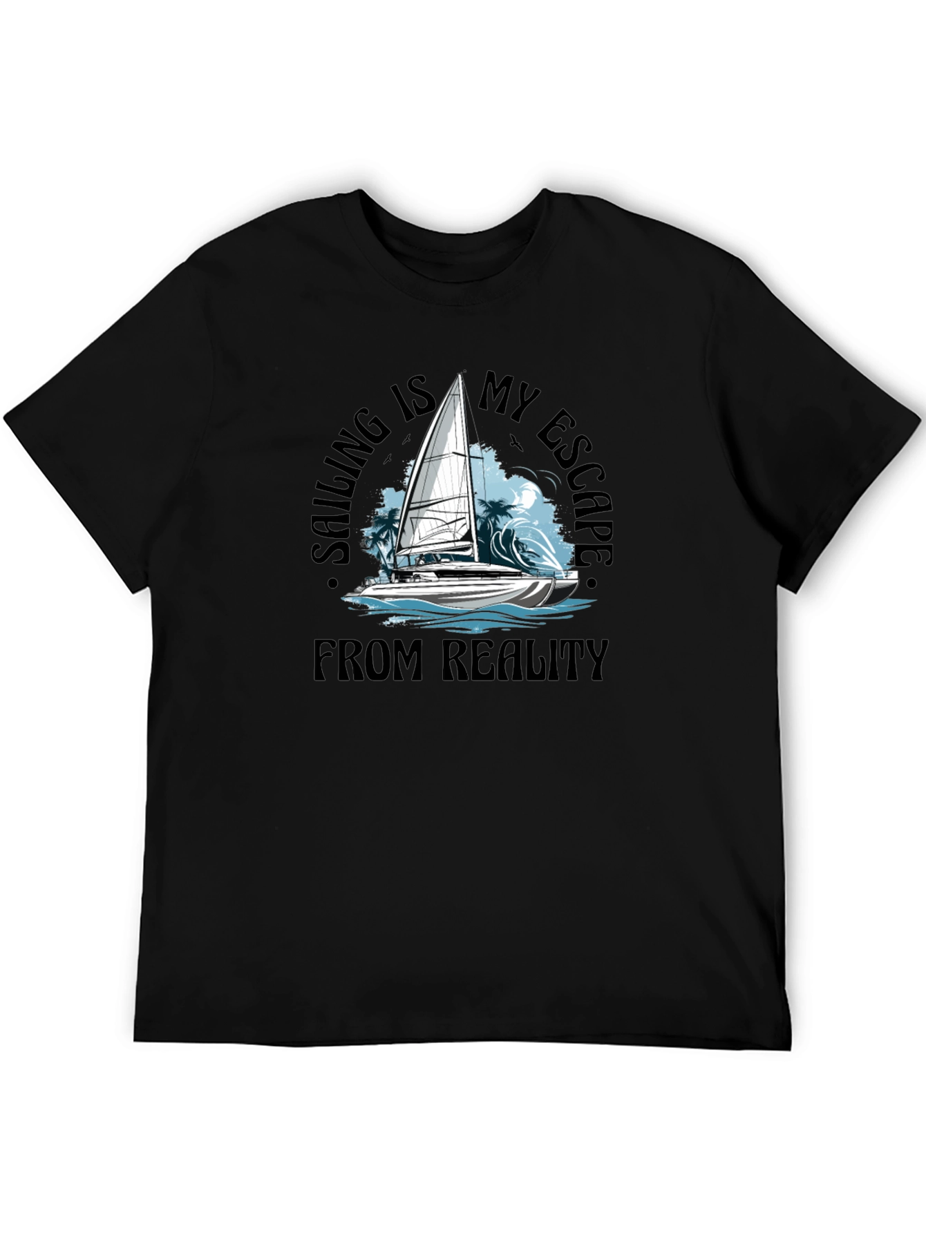 Black Sailing Escape Black T-Shirt view 5