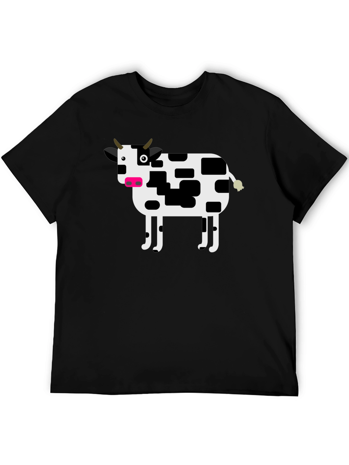 Black Cow Graphic T-Shirt - Black Cotton Tee view 5