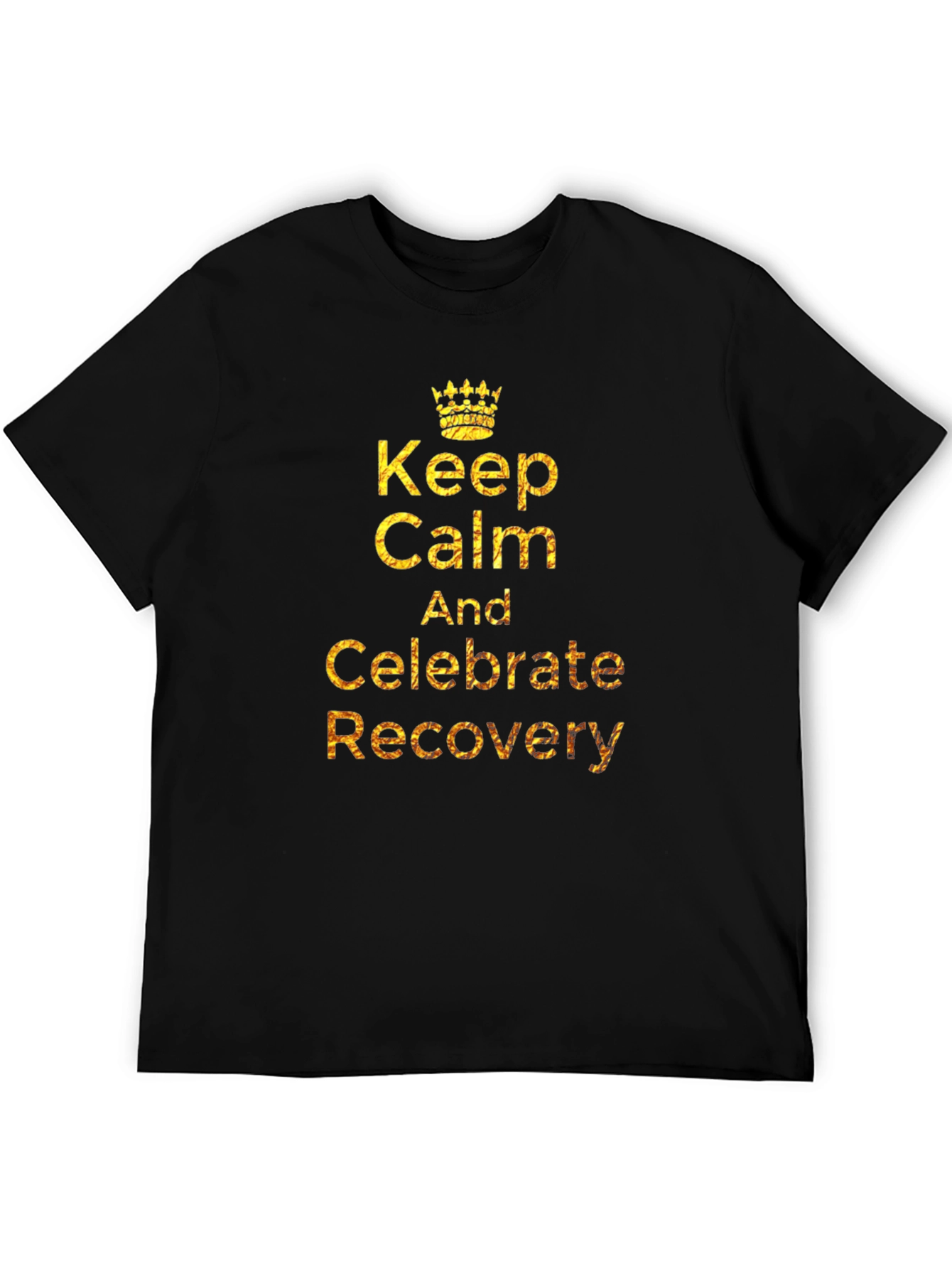 Black Keep Calm & Celebrate Recovery T-Shirt view 5