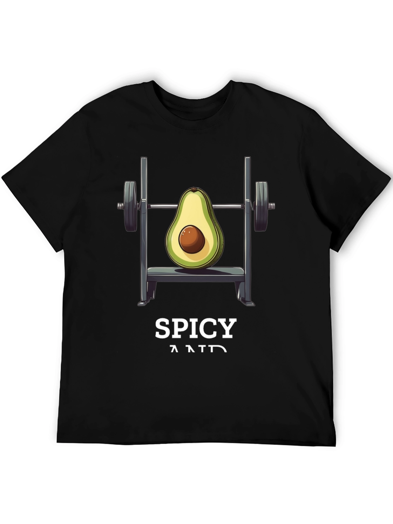 Black Avocado Gym Workout T-Shirt - Spicy and Fit! view 5