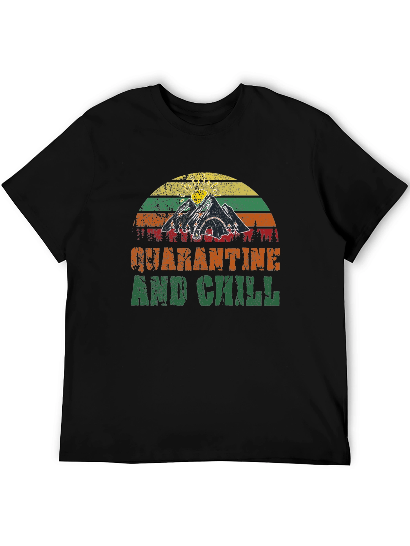 Black Quarantine & Chill Camping Graphic Tee - Black view 5