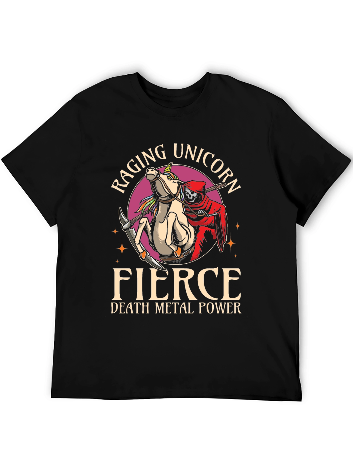 Black Raging Unicorn Death Metal T-Shirt view 5