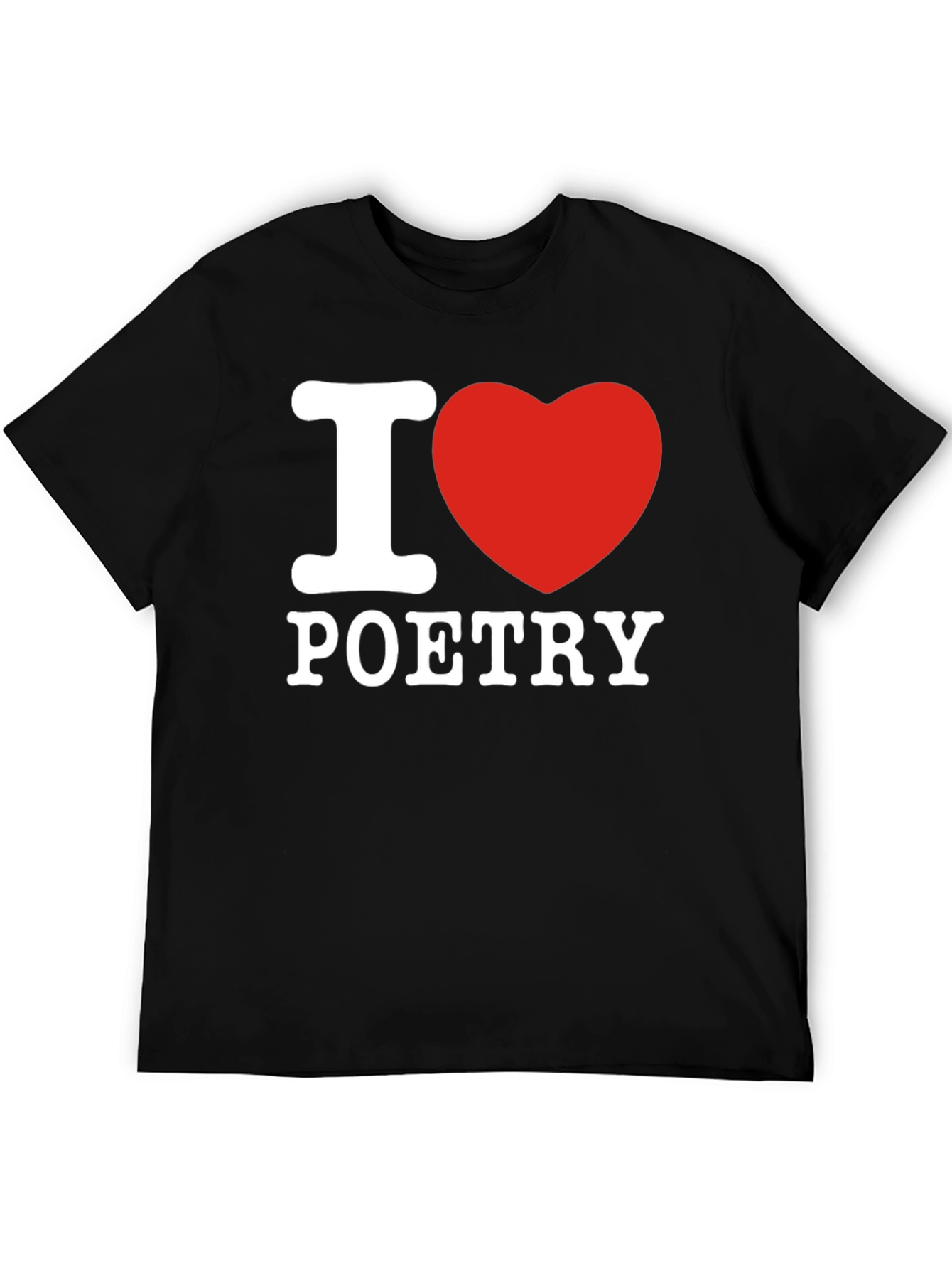 Black I Heart Poetry Graphic Tee - Soft Cotton Blend Shirt view 5