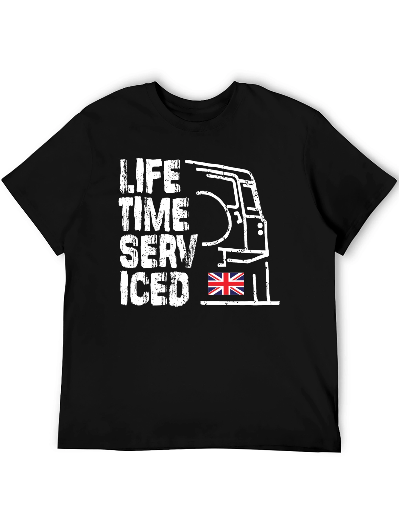 Black Life Time Serviced T-Shirt - Classic British Car Tee view 5