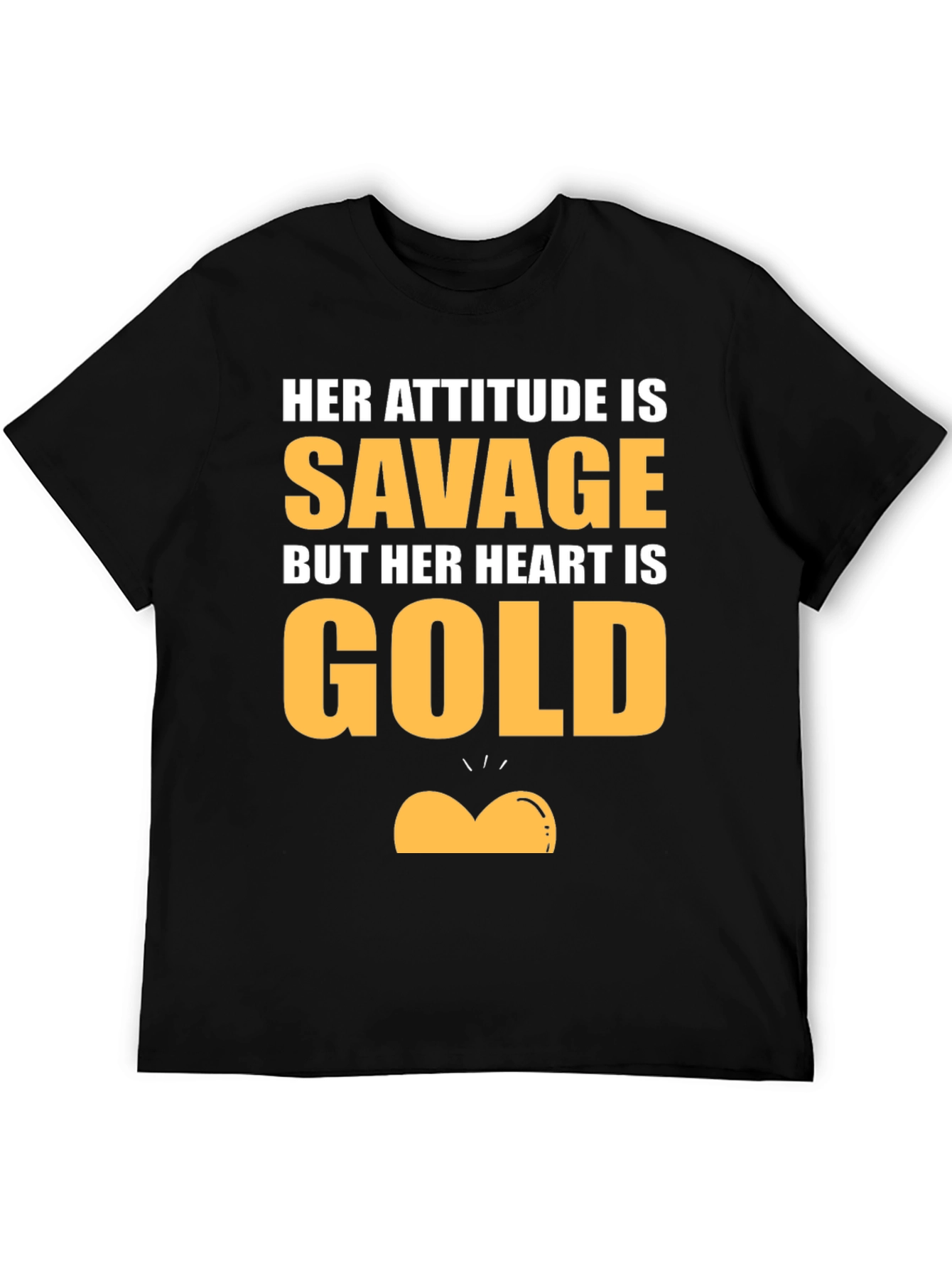Black Savage Heart of Gold Graphic T-Shirt view 5