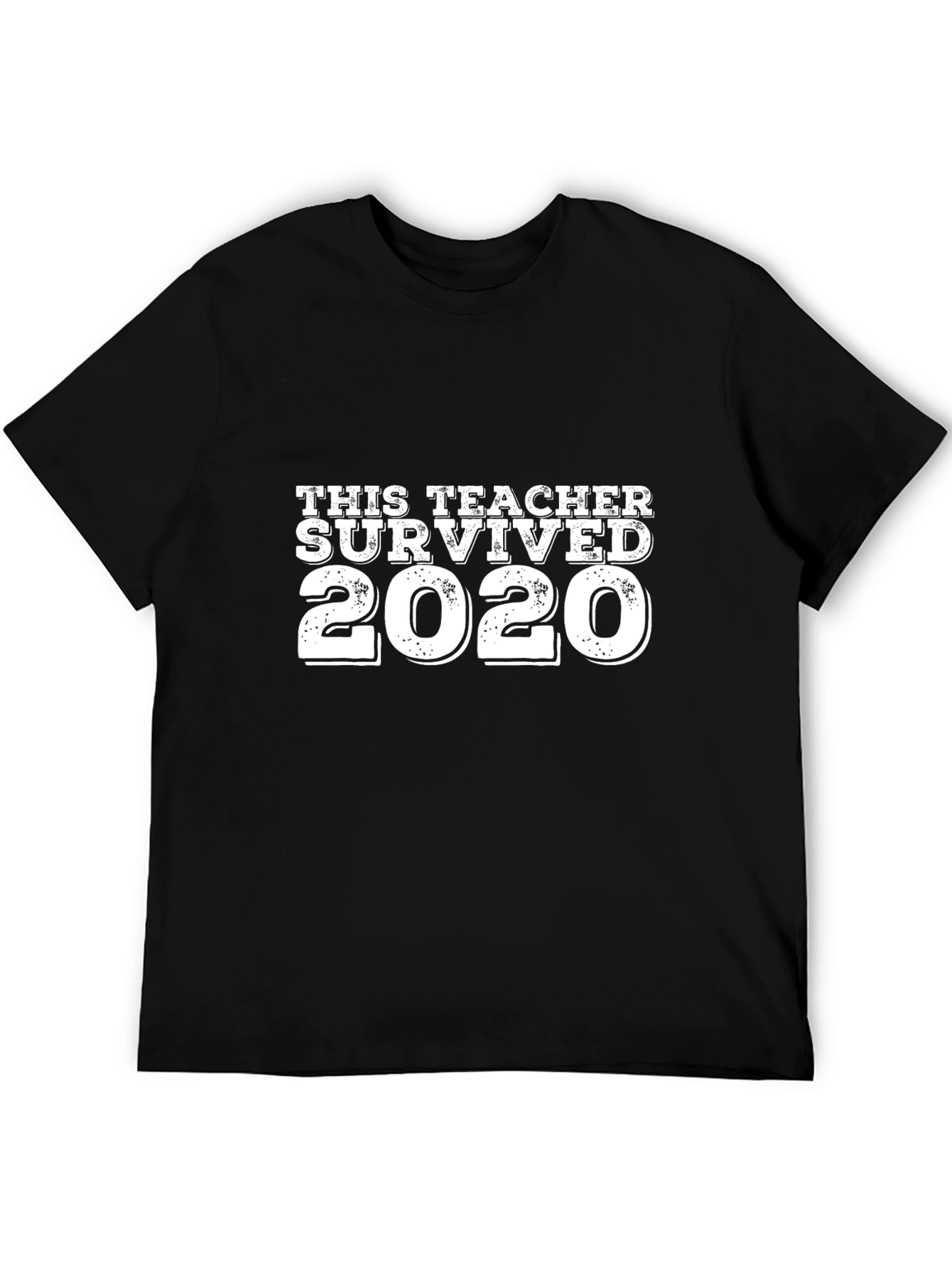 Black This Teacher Survived 2020 Black T-Shirt view 5