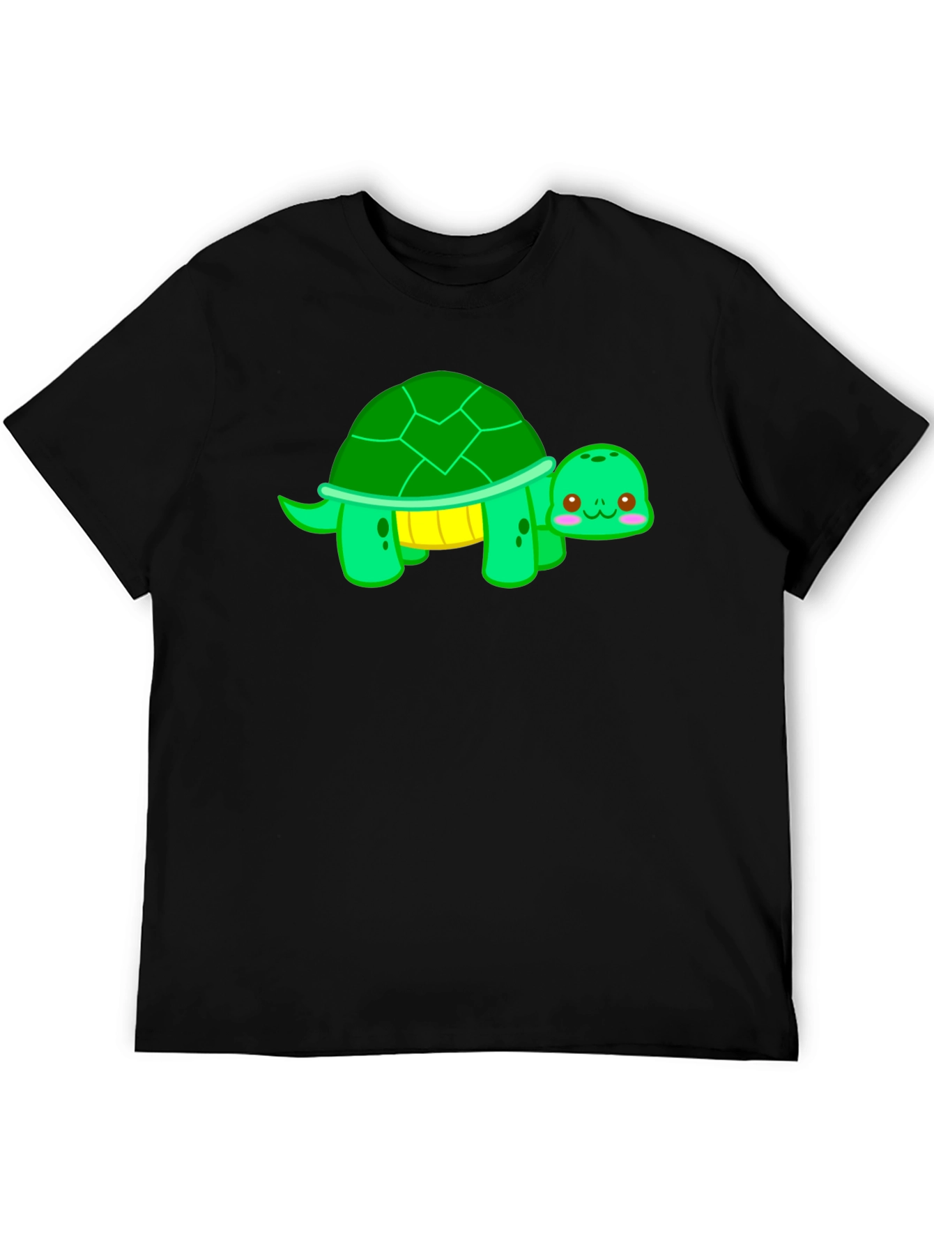 Black Cute Turtle Graphic T-Shirt - Black view 5