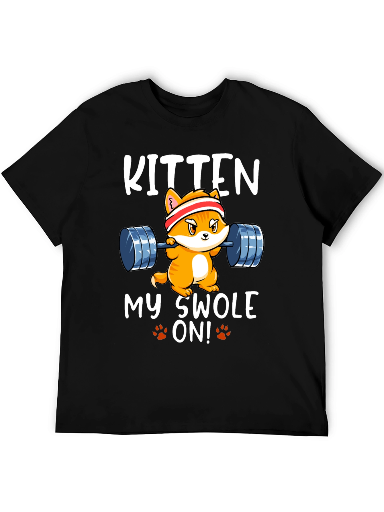 Black Kitten My Swole On! T-Shirt Gym Workout Tee view 5