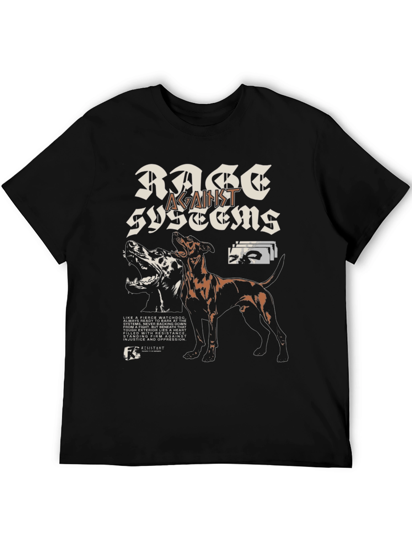Black Rage Against Systems Graphic T-Shirt - Black view 5