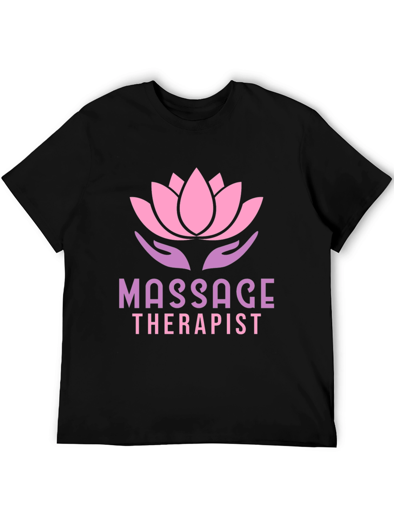 Black Massage Therapist Lotus Flower T-Shirt view 5