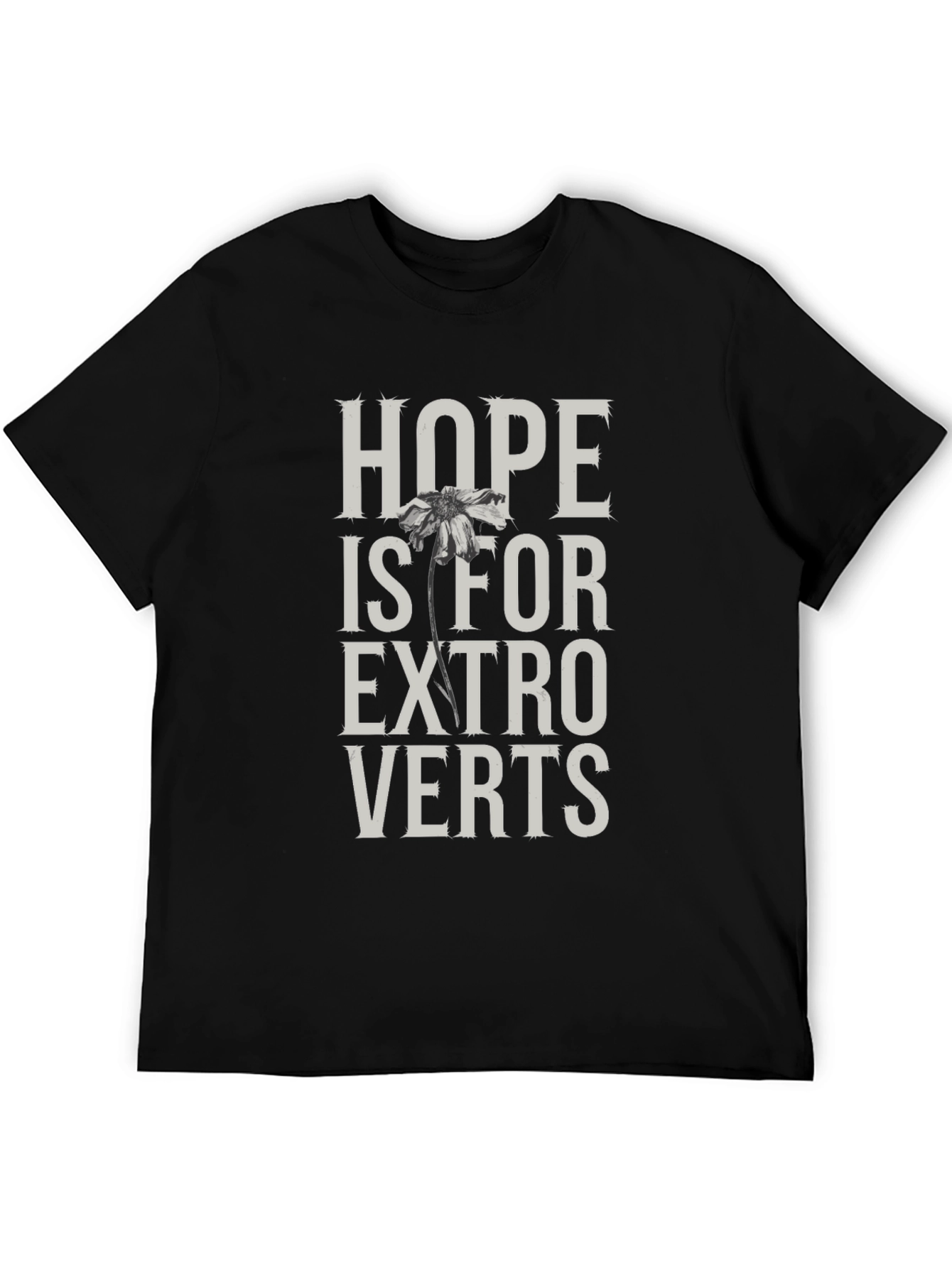 Black Hope Is For Extroverts Black Graphic Tee view 5