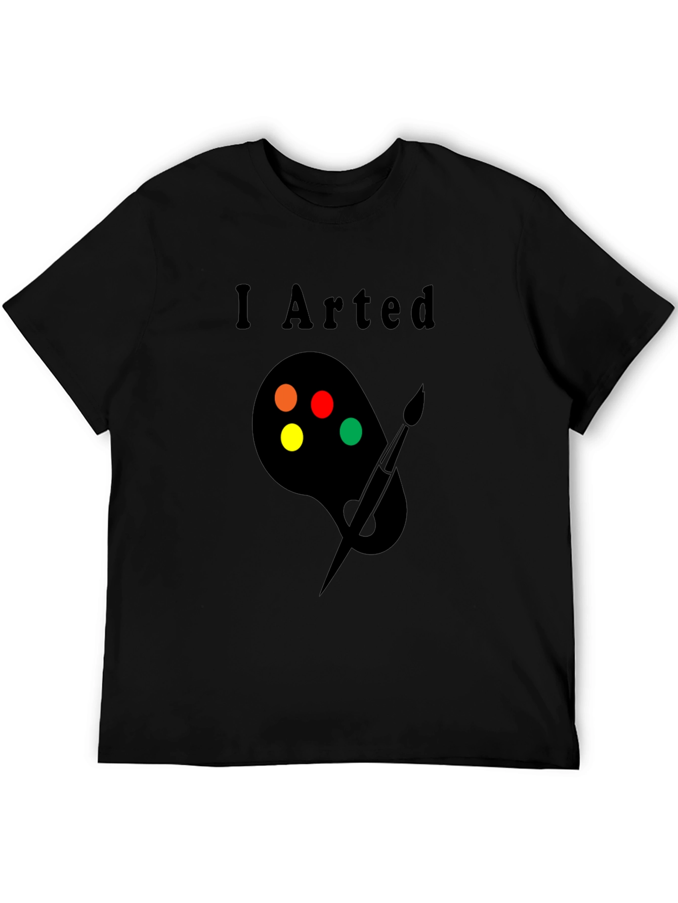 Black I Arted T-Shirt - Painter Palette Design view 5