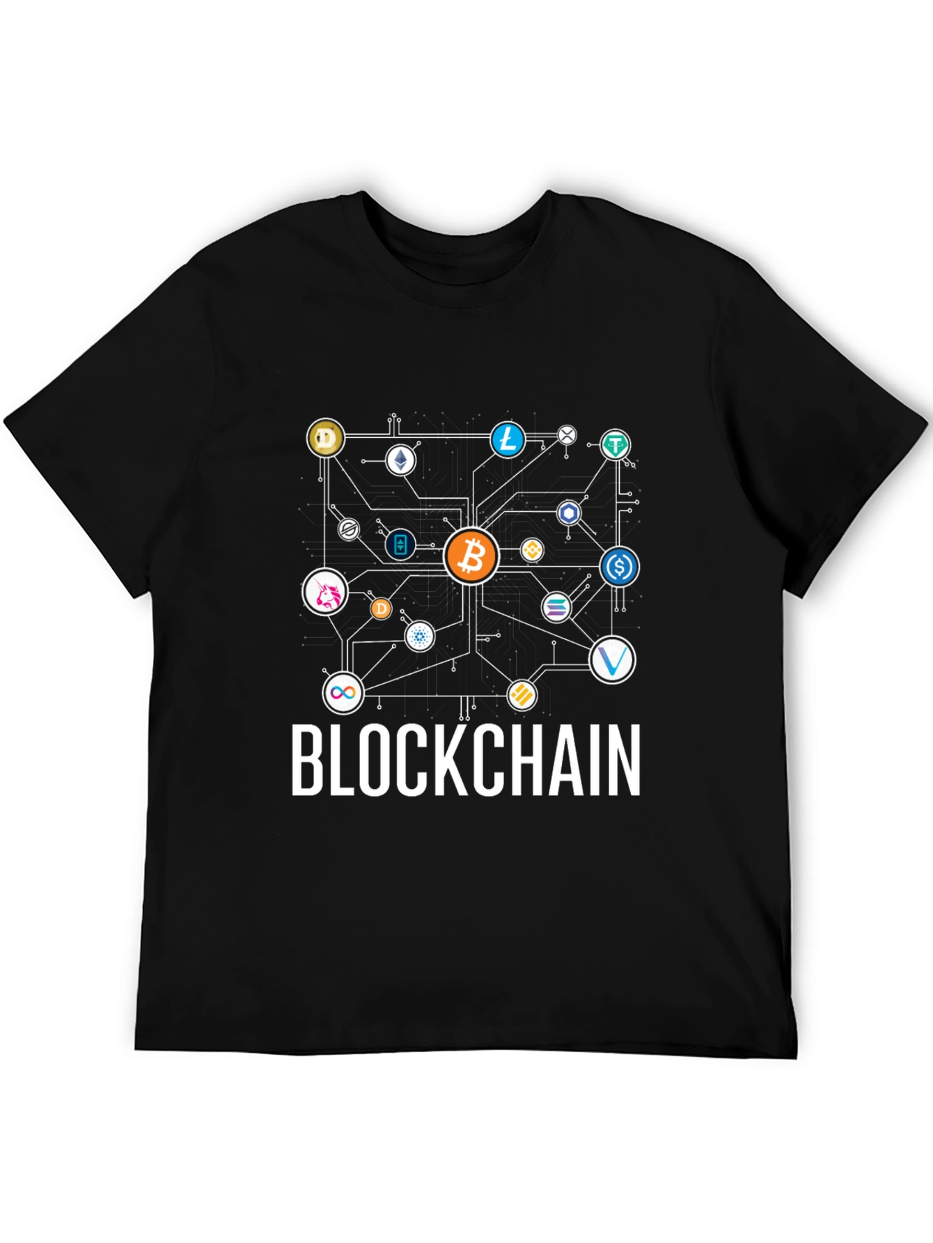 Black Blockchain Crypto T-Shirt - Bitcoin & Altcoins view 5