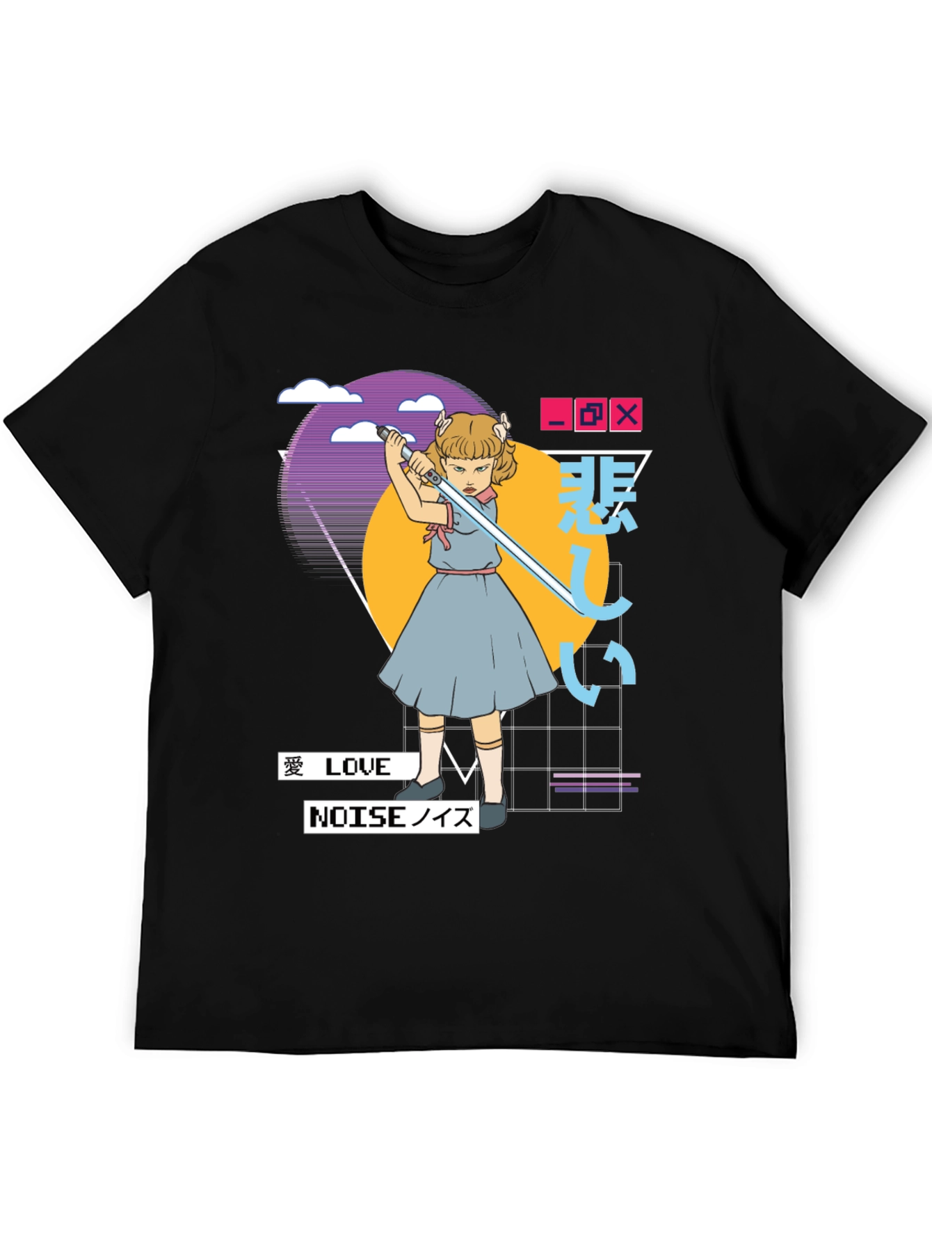 Black Synthwave Aesthetic T-Shirt - Edgy Vaporwave Tee view 5