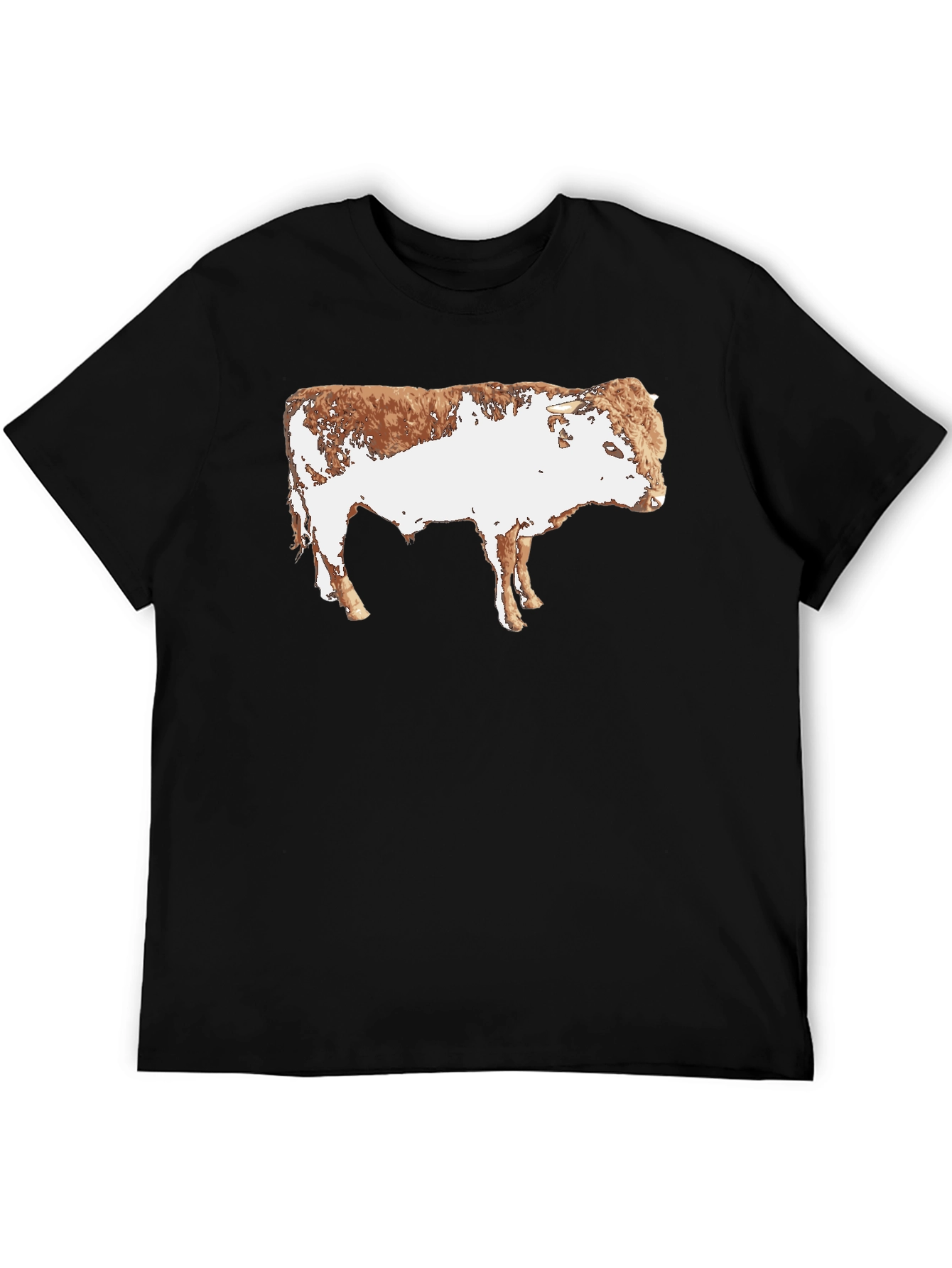 Black Cow Graphic Black T-Shirt - Animal Print Tee view 5