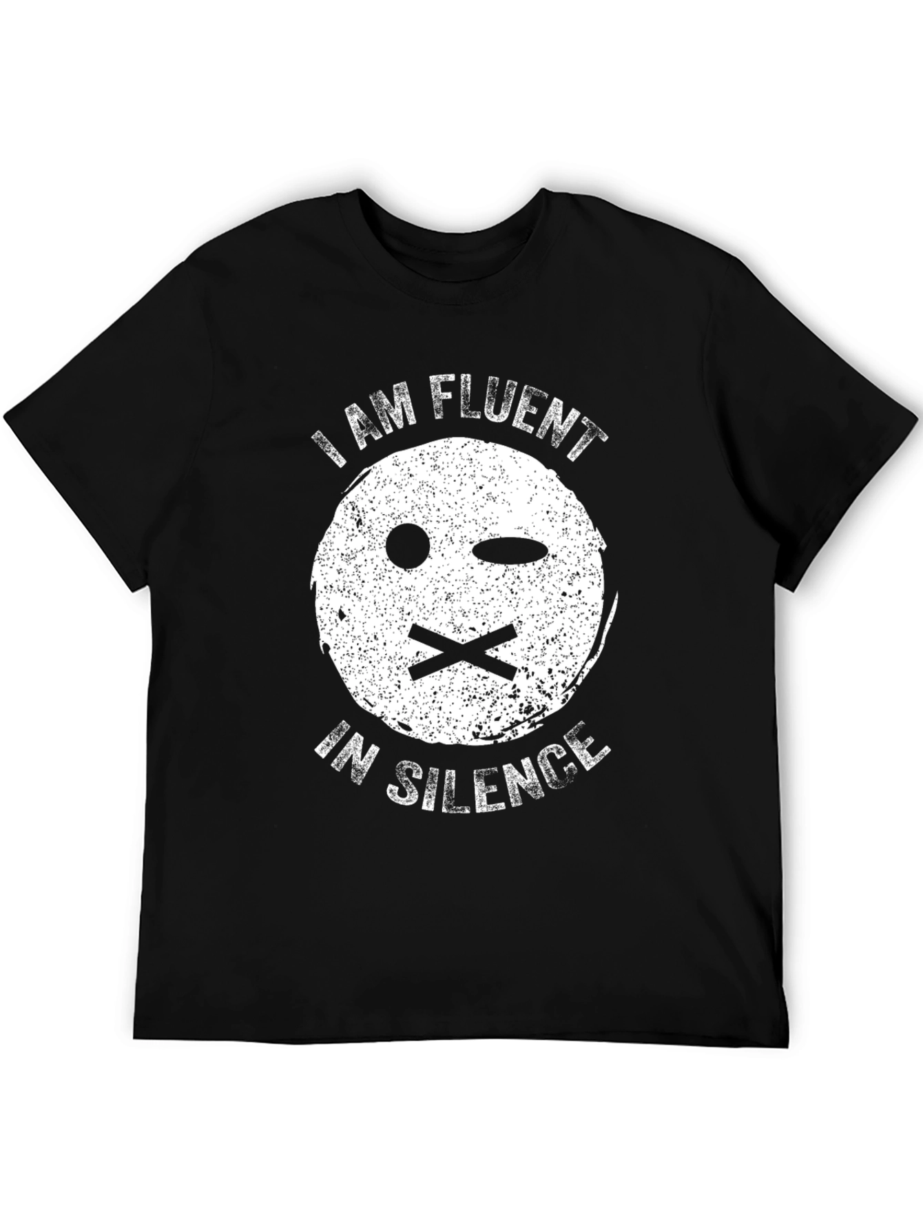 Black I Am Fluent In Silence Black Graphic Tee view 5
