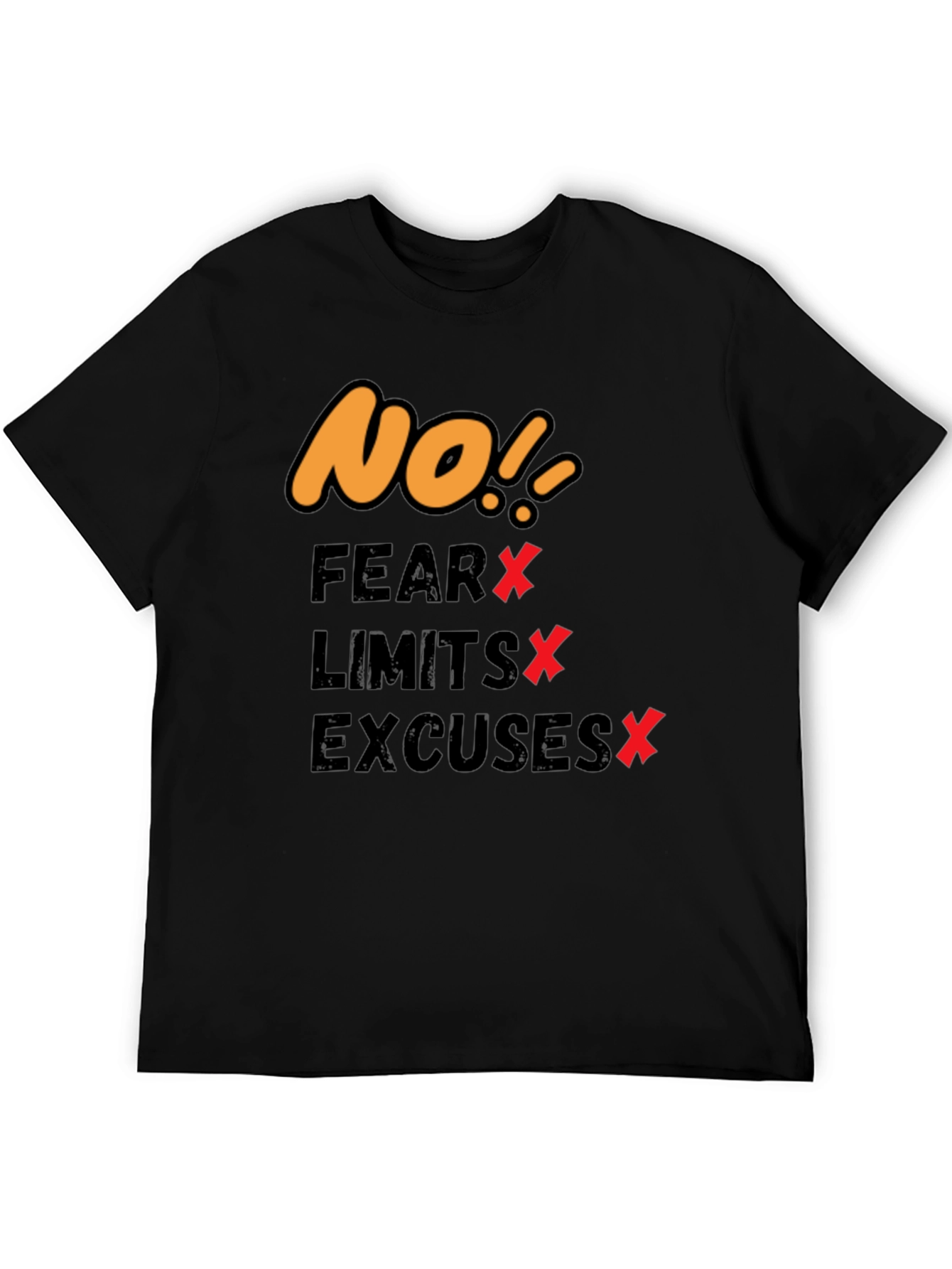 Black Motivational T-Shirt - No Fear, Limits, Excuses! view 5