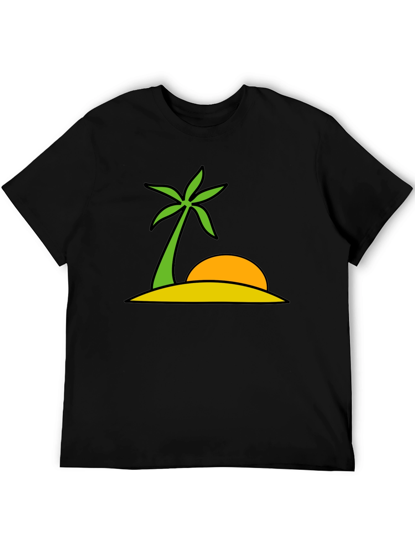 Black Tropical Island Graphic Tee - Summer Vibes view 5