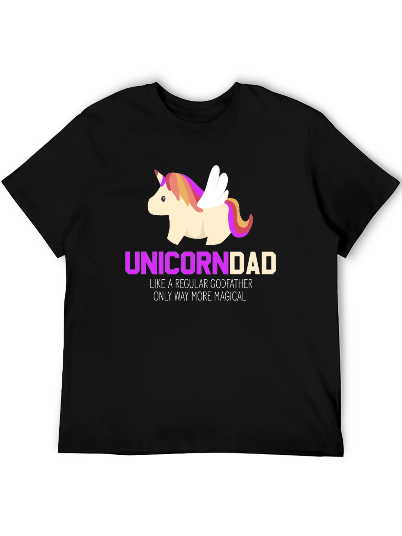 Black Unicorn Dad Magical Godfather T-Shirt view 5